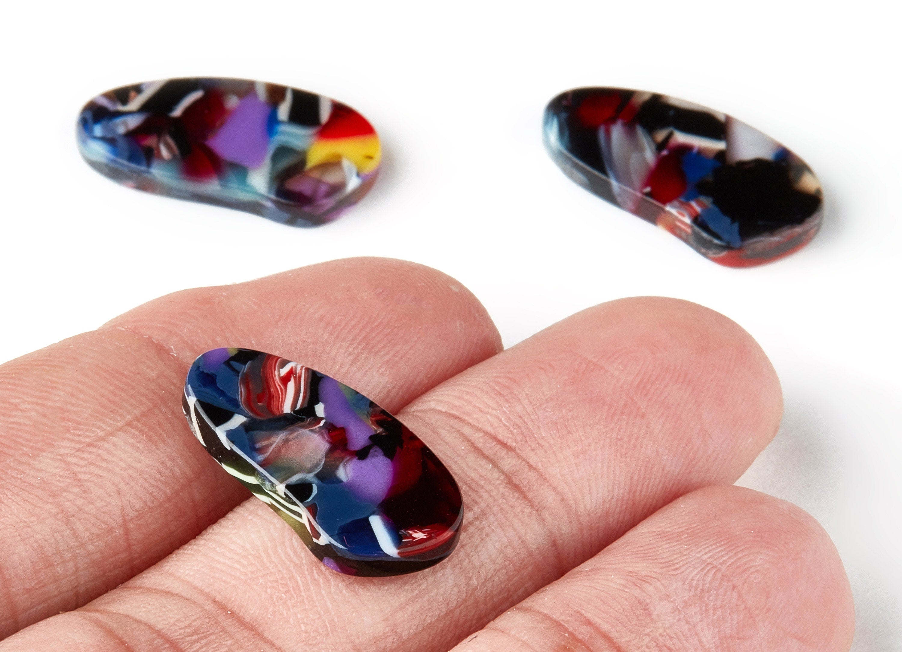 Acetate Oval Charms - Oval Earrings and Pendant - Earring Findings - Jewelry Supplys - Color Code: A212 - 20.76x10.44x2.55mm - AC1509-A212 - DOMEDBAZAAR