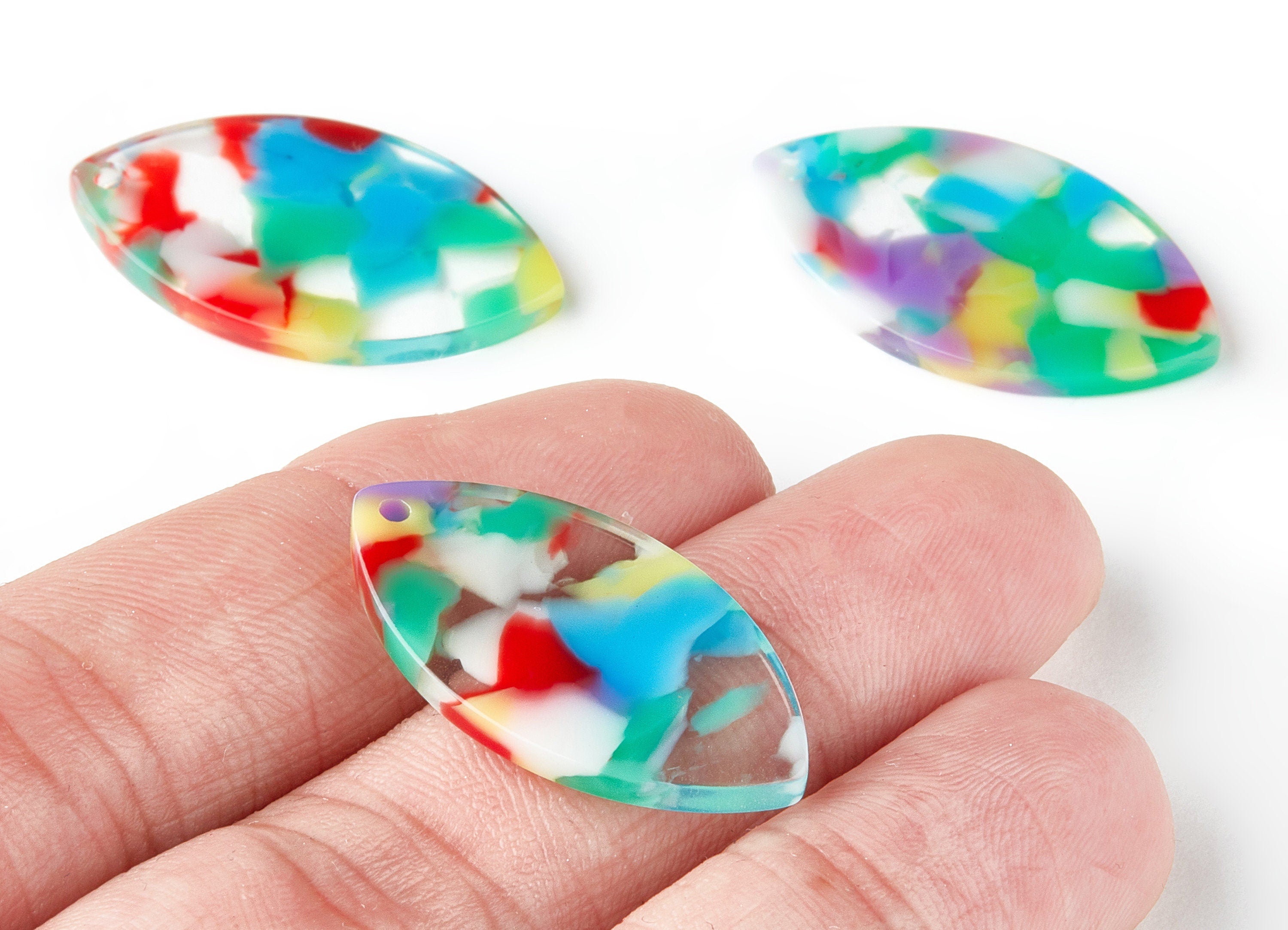 Acetate Teardrop Charms - Teardrop Earrings and Pendant - Earring Findings  - Color Code:A215 - 29.13x16.47x2.5mm - AC1517-A215 - DOMEDBAZAAR