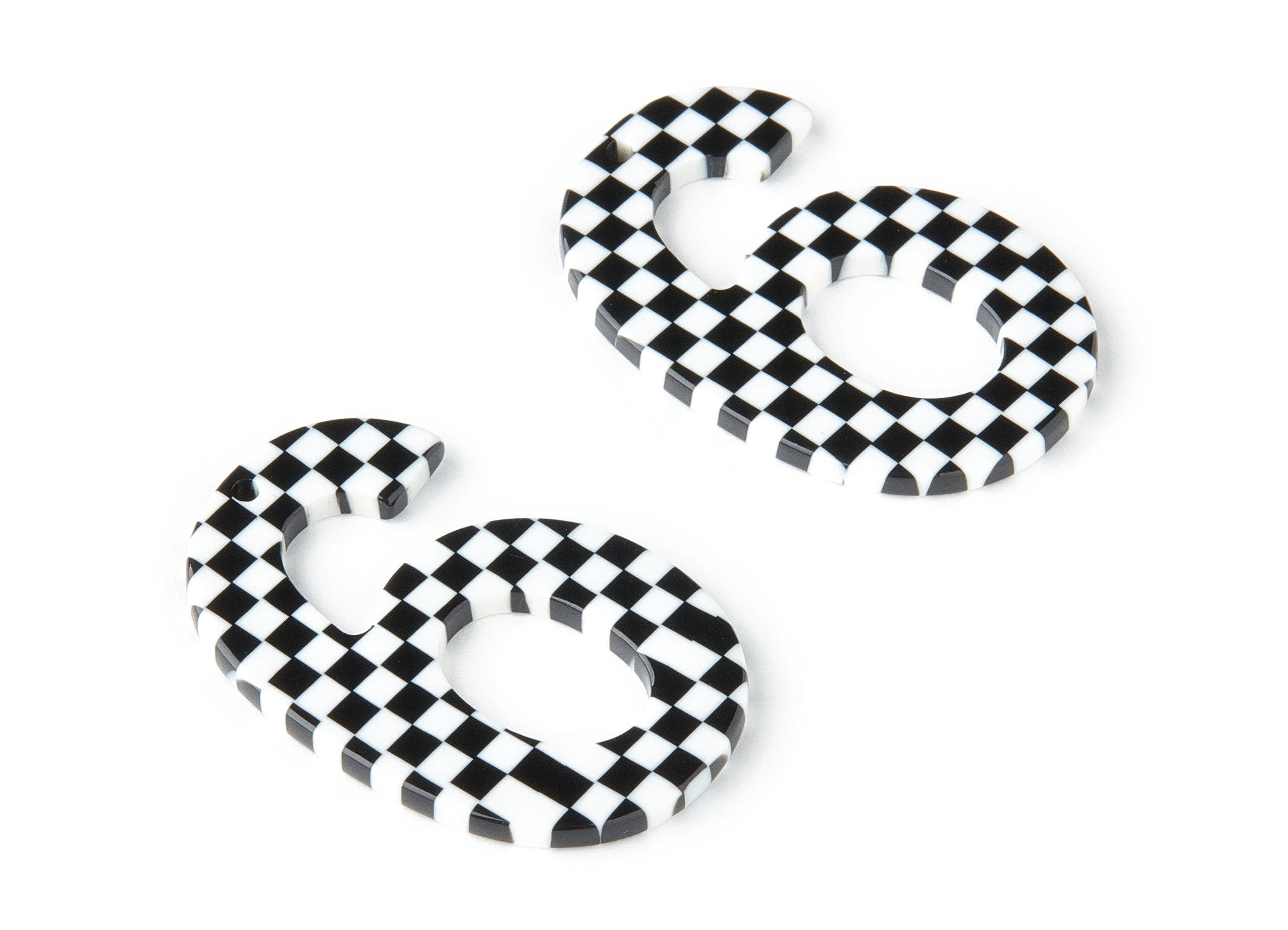 Acetate Number 6 Earring Charms - Number 6 Pendant - Earring Findings - Jewelry Supplies - Color Code: A175 - 39x25.38x2.38mm - AC1463-A175 - DOMEDBAZAAR