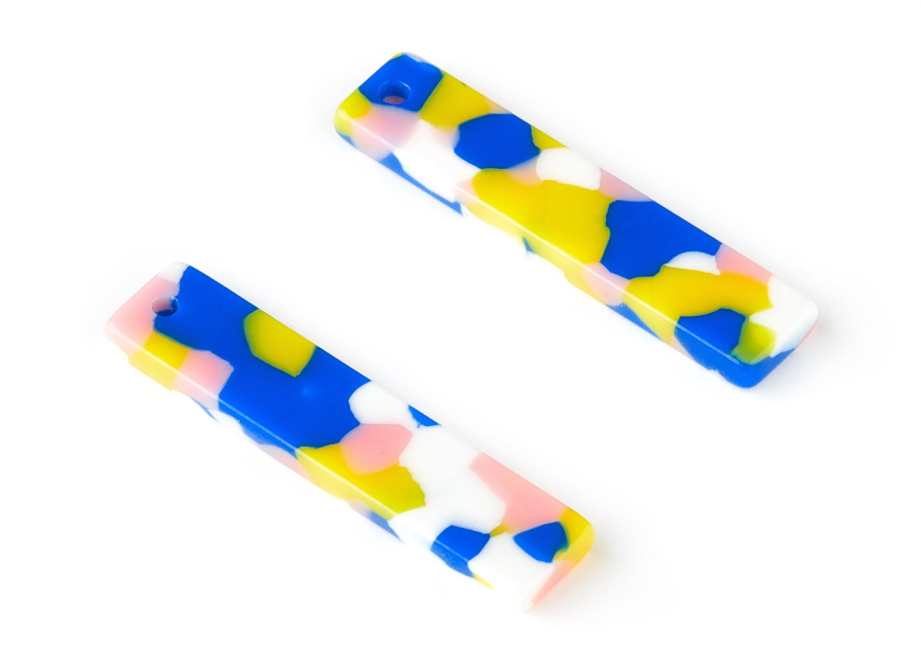 Acetate Stick & Bar Charms - Stick Earrings and Pendant - Earring Findings - Color Code: A203 - 34.03x7.57x2.63mm - AC1026-A203 - DOMEDBAZAAR