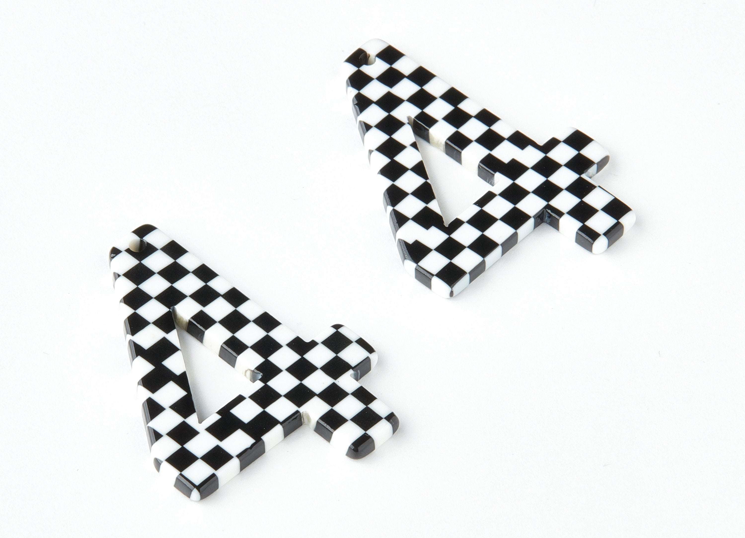 Acetate Number 4 Earring Charms - Number 4 Pendant - Earring Findings - Jewelry Supplies - Color Code: A175 - 38.93x28x2.38mm - AC1461-A175 - DOMEDBAZAAR