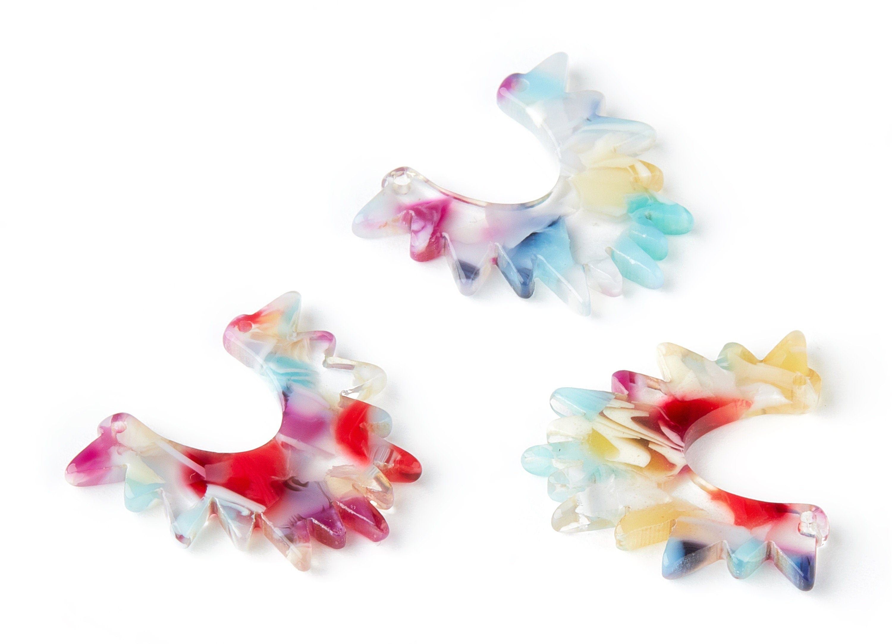 Acetate Sunrise Charms - Sunrise Earrings and Pendant - Earring Findings  - Color Code:A184 - 23.37x24.13x2.6mm - AC1521-A184 - DOMEDBAZAAR
