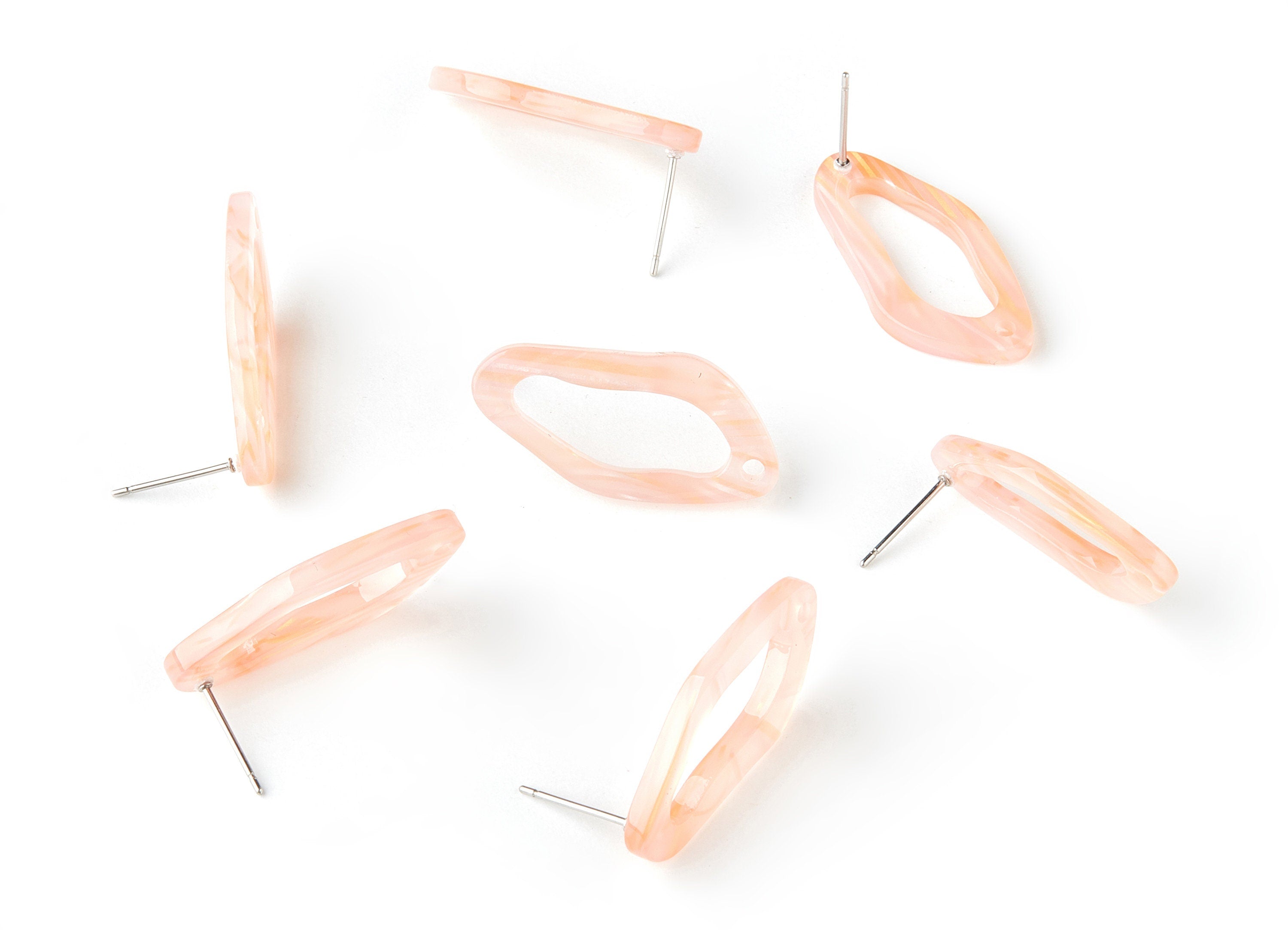 Acetate Oval Earring Stud - Oval Earring Post and Stud - Earring Findings - Jewelry Supplys - Color Code: A172 - 29.1x14.2x3mm - AC1528-A172 - DOMEDBAZAAR