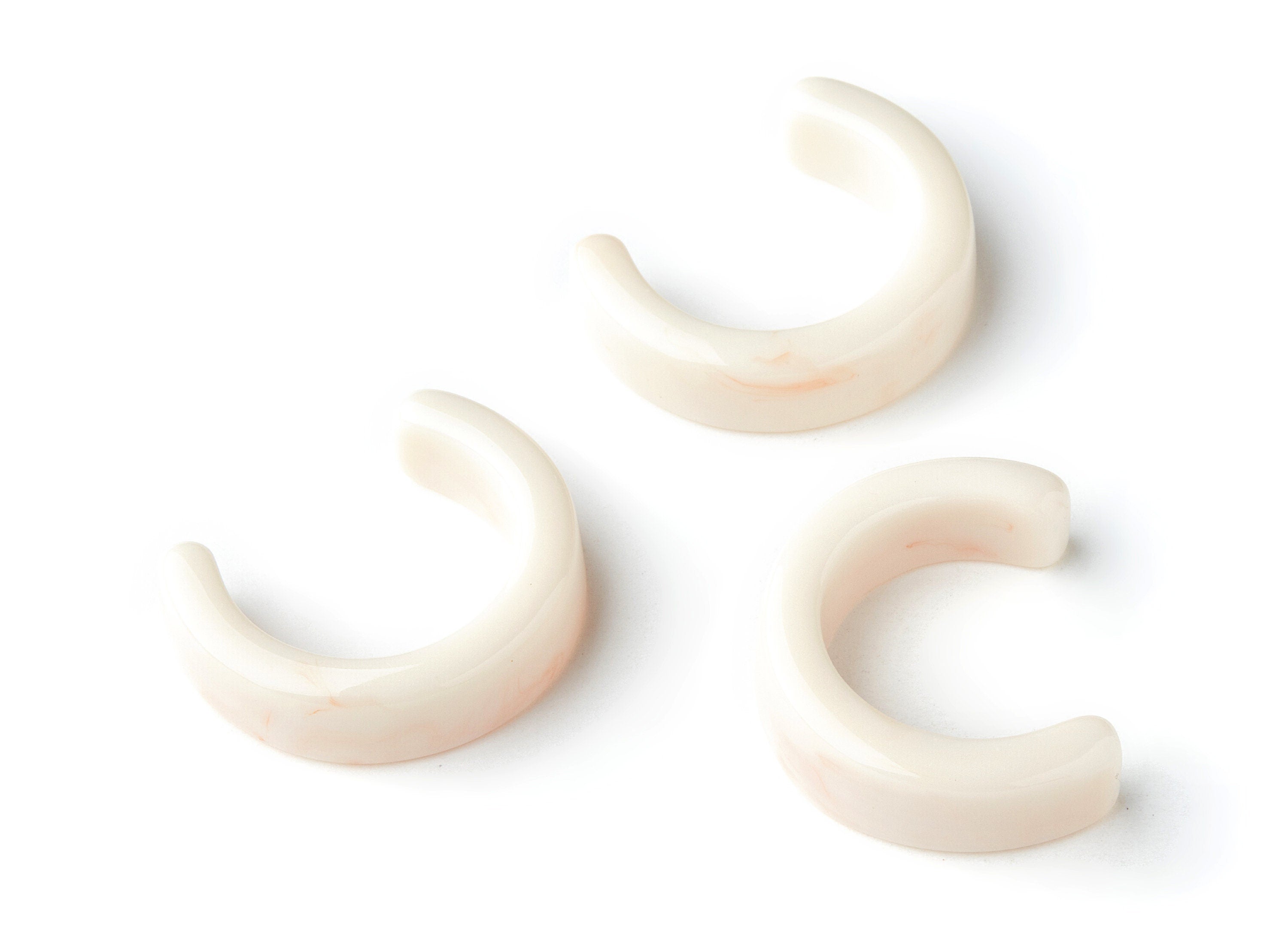 Resin Charms - C Shaped Resin Charms - C Shaped Earrings - No Holes - 39.6x31.3x6.07mm - AC1422A - DOMEDBAZAAR