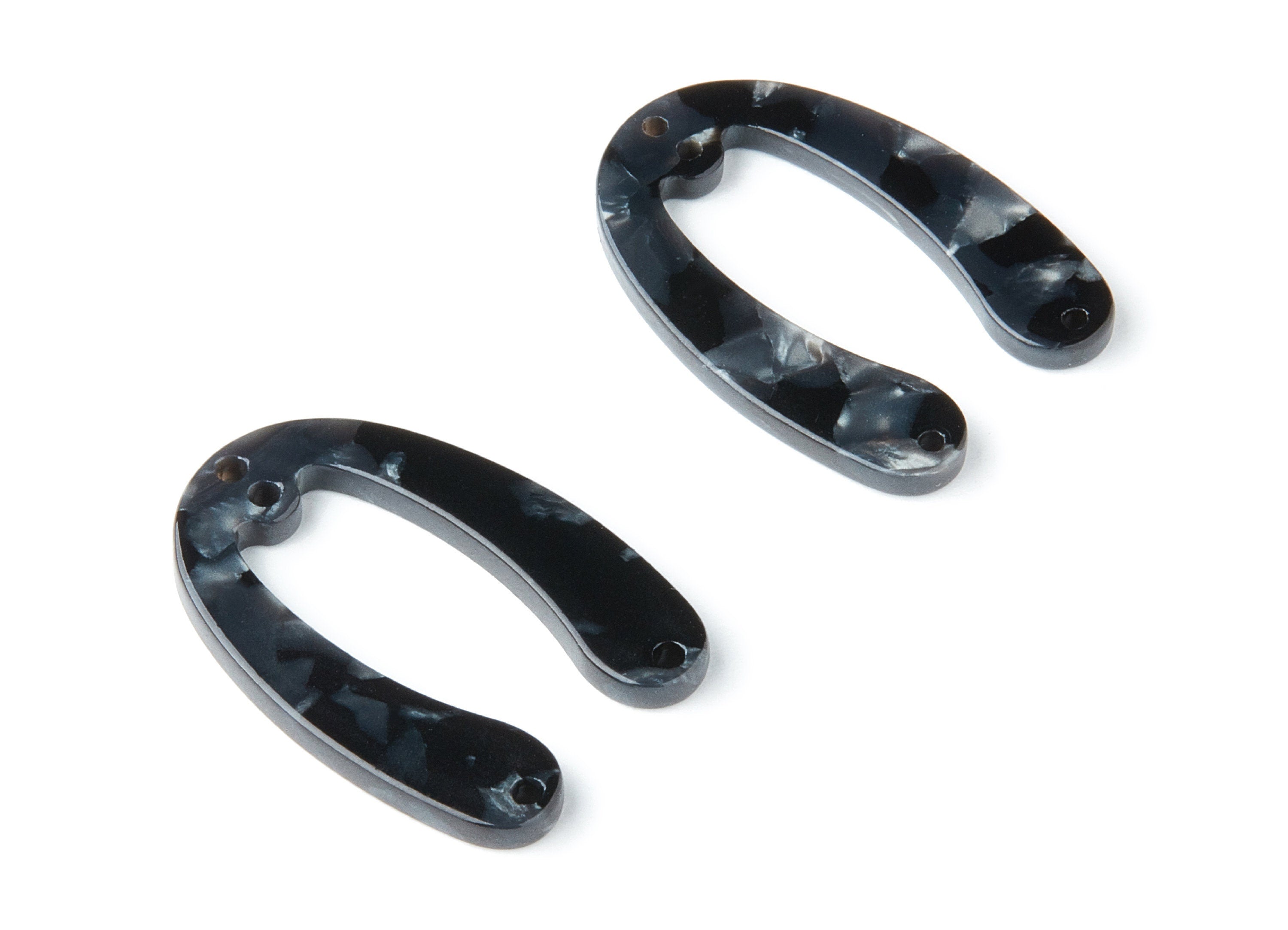 Acetate U Earring Charms - 4 Holes - U Shaped Pendant - Earring Findings - Jewelry Supplies - Color Code: A48 - 31.76x22.44x2.7mm - AC1378K - DOMEDBAZAAR