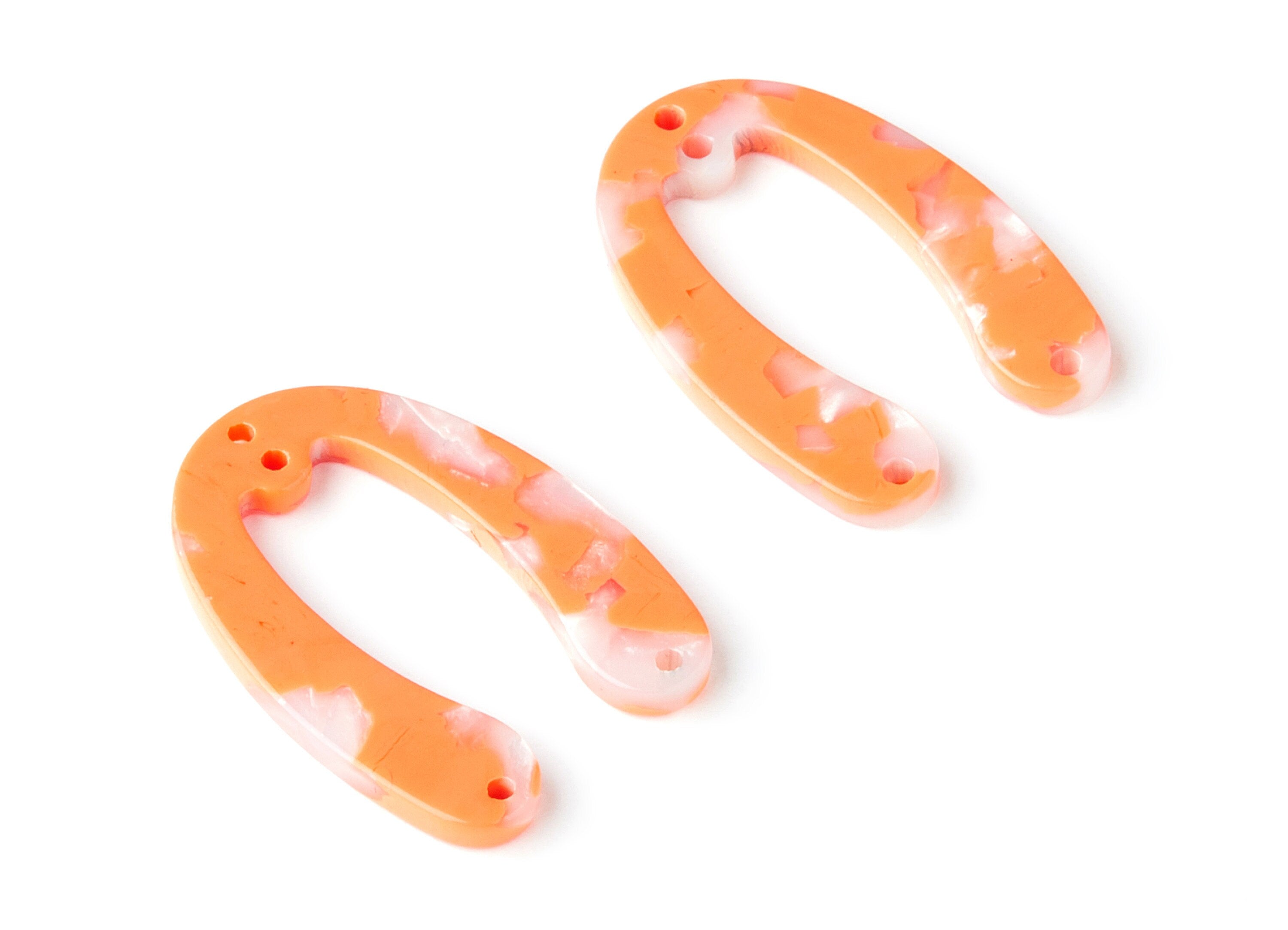 Acetate U Earring Charms - U Pendant With 4 Holes - Earring Findings - Jewelry Supplies - Color Code: A39 - 31.76x22.44x2.7mm - AC1378M - DOMEDBAZAAR