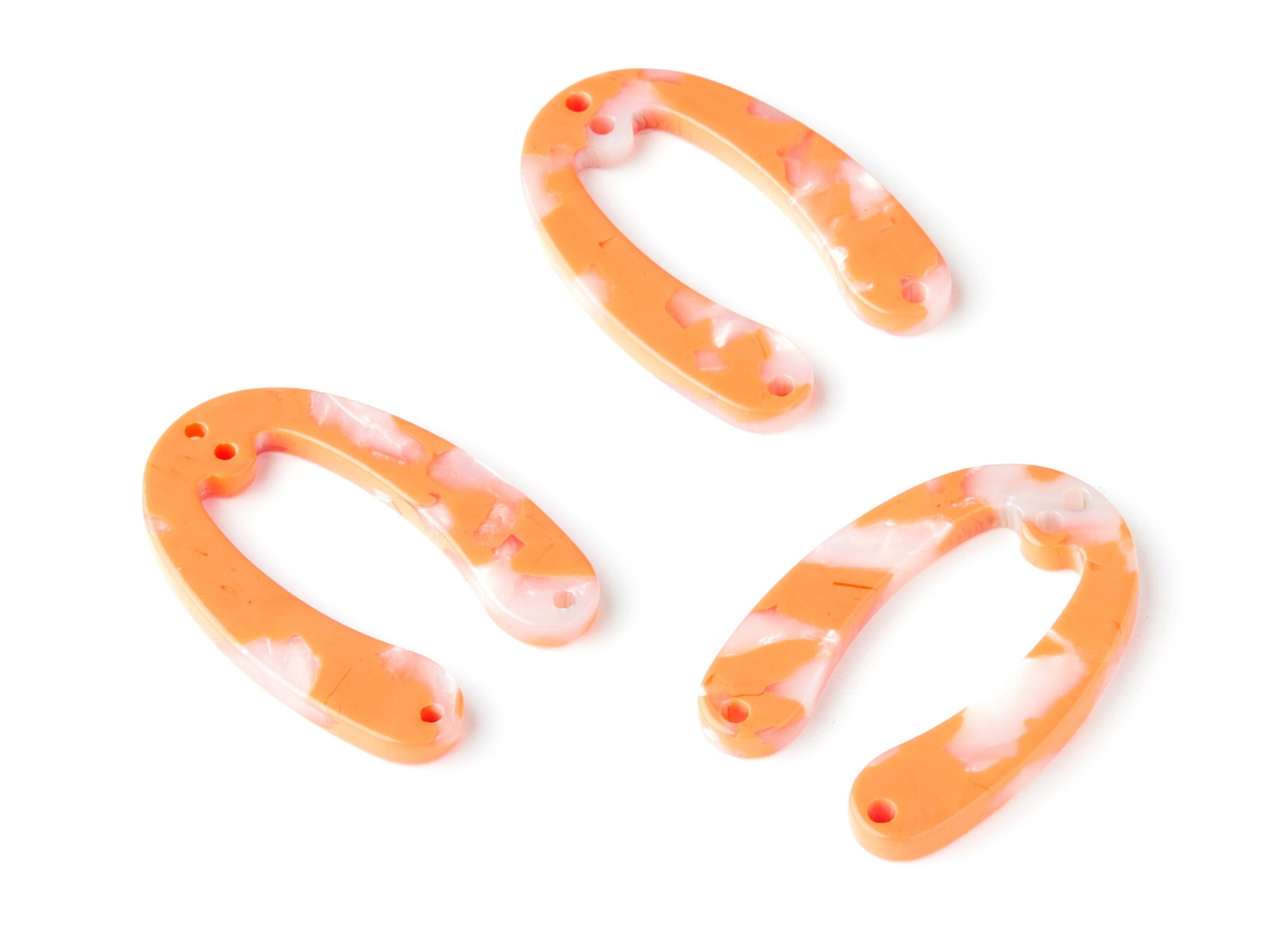 Acetate U Earring Charms - U Pendant With 4 Holes - Earring Findings - Jewelry Supplies - Color Code: A39 - 31.76x22.44x2.7mm - AC1378M - DOMEDBAZAAR