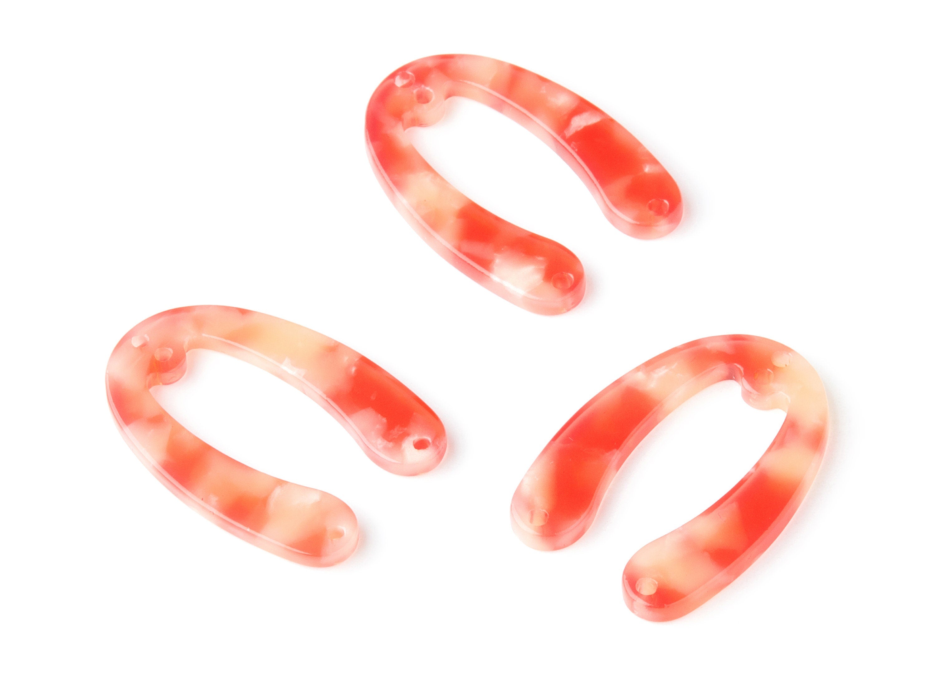 Acetate U Earring Charms - Acrylic U Pendant - 4 Holes - Earring Findings - Jewelry Supplies - Color Code: A34 - 31.76x22.44x2.7mm - AC1378C - DOMEDBAZAAR