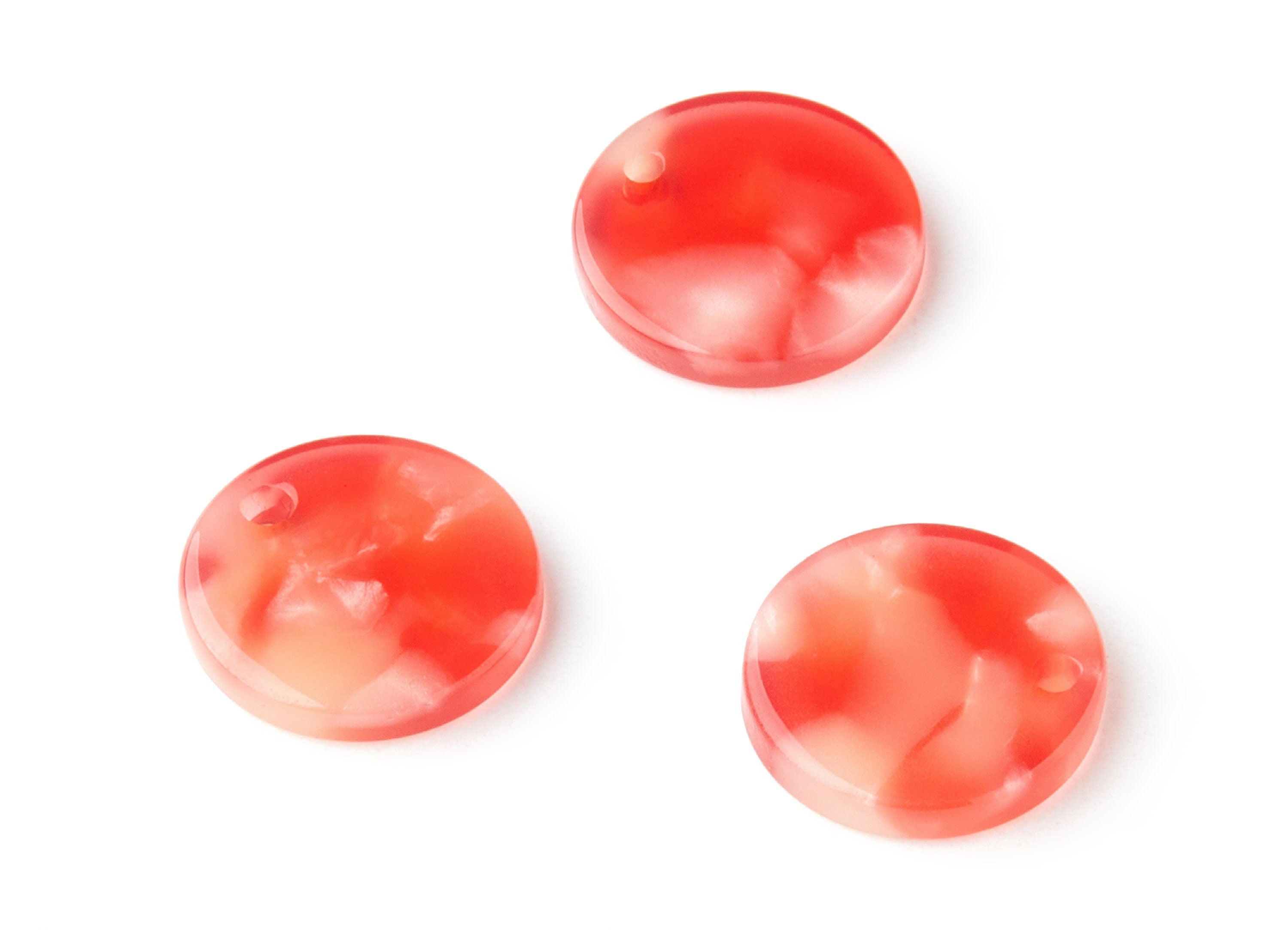 Acetate Coin & Round Charms - Coin and Round Earrings and Pendant - Earring Findings - Color Code:A34 - 14.5x14.5x2.5mm - AC1064AF - DOMEDBAZAAR