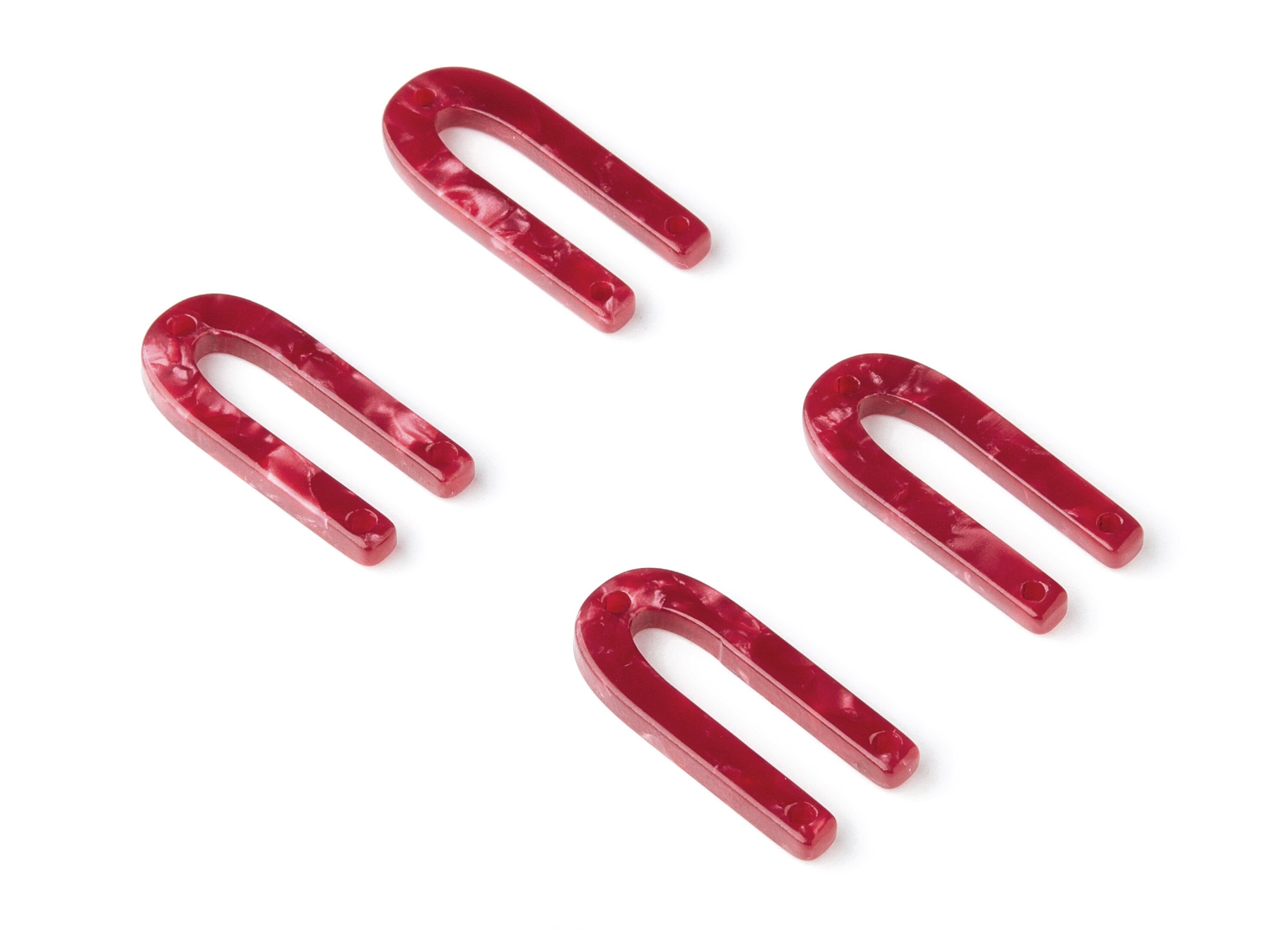 Acetate U Earring Charms - 3 Holes - U Shaped Pendant - Earring Findings - Jewelry Supplies - Color Code: A47 - 25.65x11.6x2.54mm - AC1377N - DOMEDBAZAAR