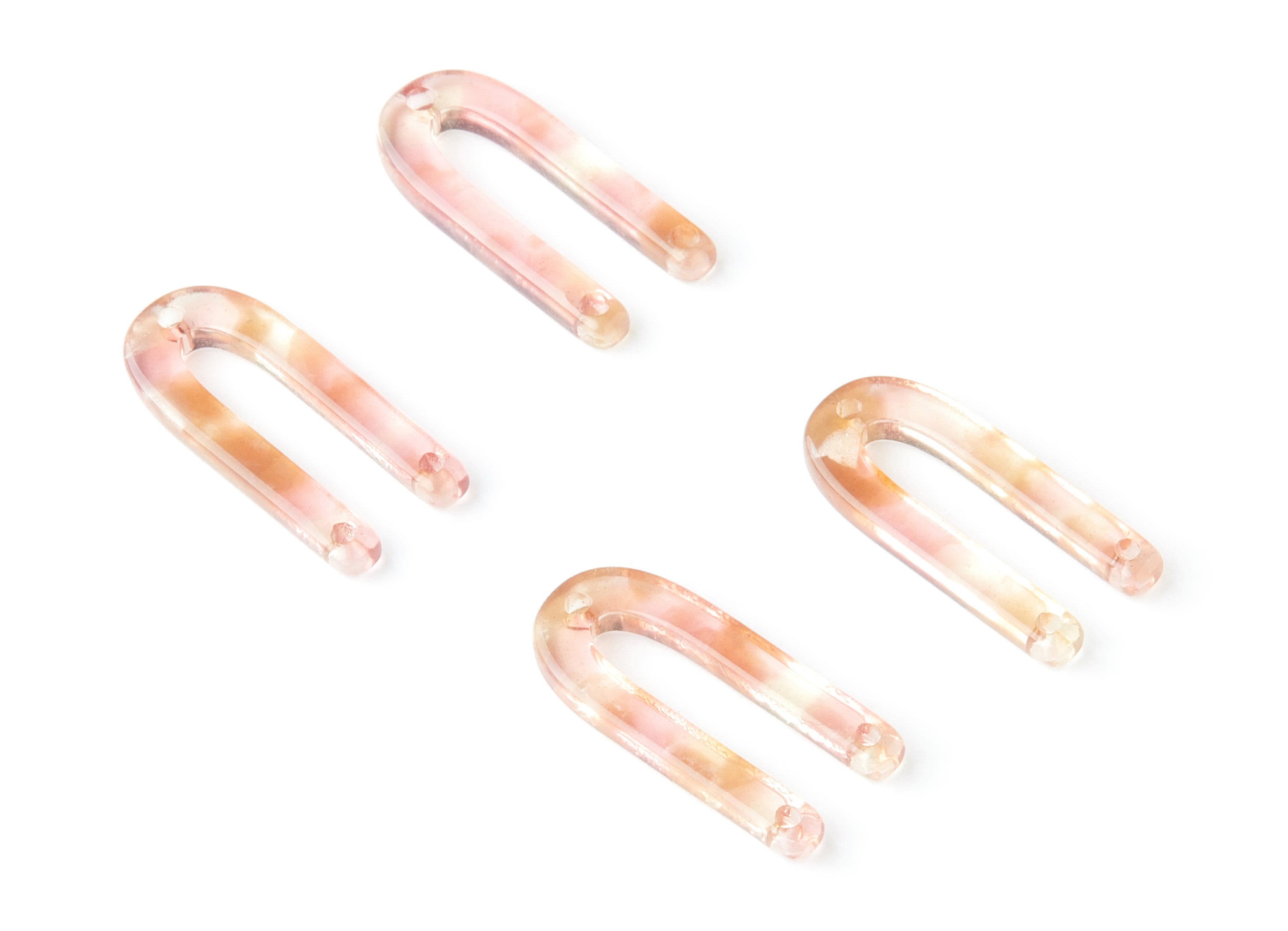 Acetate U Earring Charms - U Shaped Pendant - 3 Holes - Earring Findings - Jewelry Supplies - Color Code: A45 - 25.65x11.6x2.54mm - AC1377H - DOMEDBAZAAR