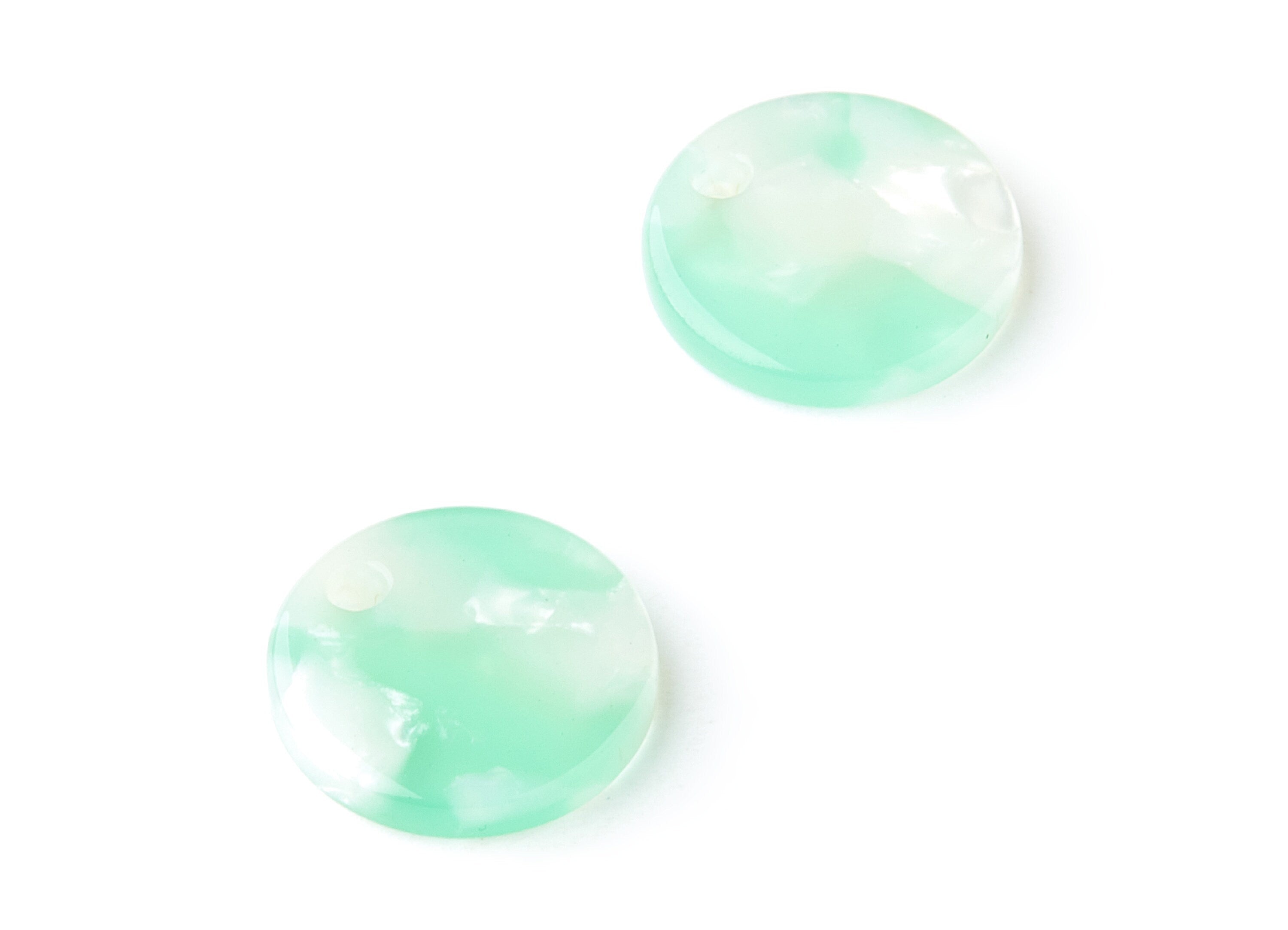 Acetate Coin & Round Charms - Coin and Round Earrings and Pendant - Earring Findings - Color Code:A35 - 14.5x14.5x2.5mm - AC1064AH - DOMEDBAZAAR