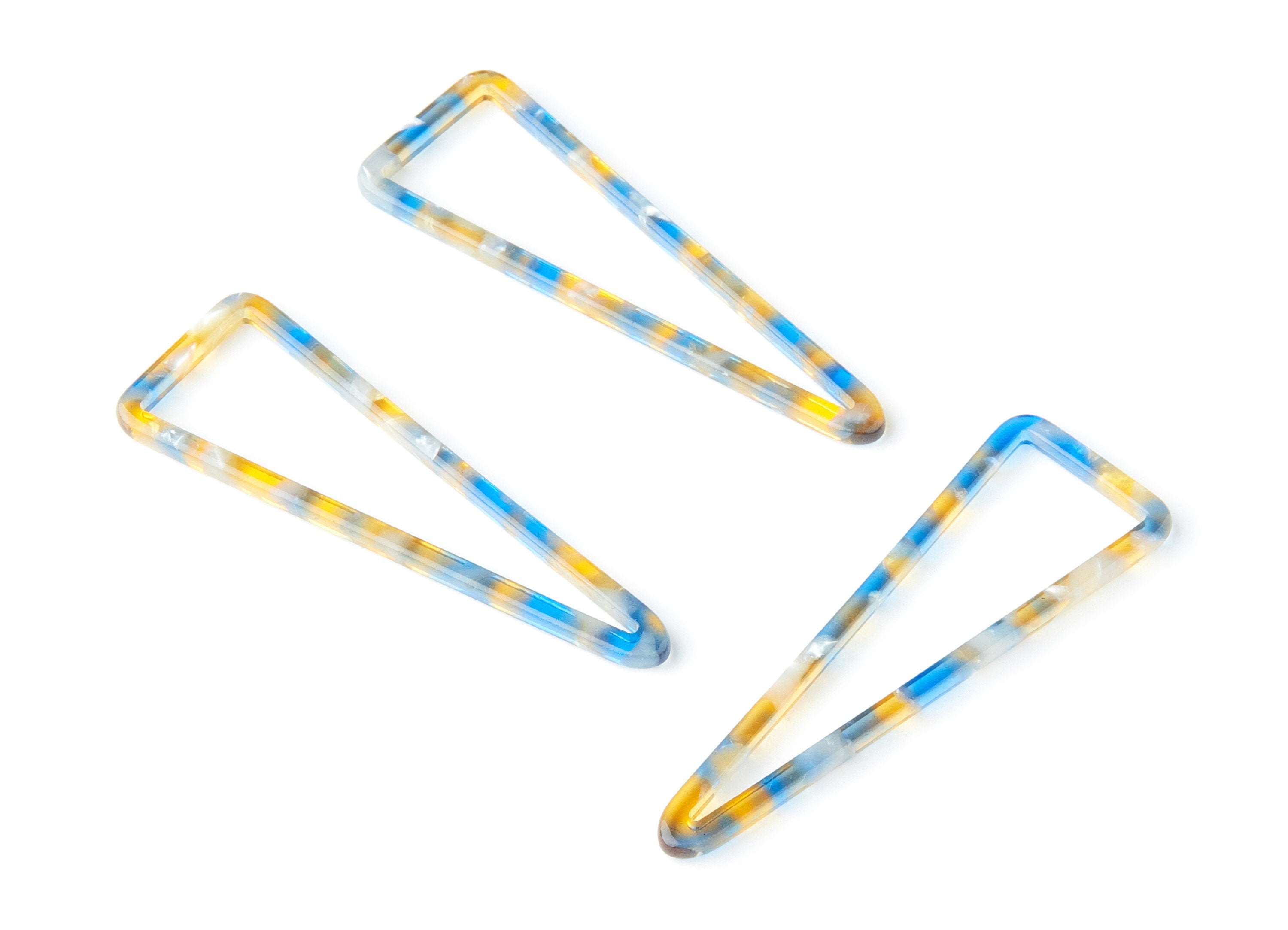 Acetate Triangle Earring Charm - Triangle Pendant - Earring Findings - Jewelry Supplies - Color Code: A40 - 55.5x18.65x2.6mm - AC1358C - DOMEDBAZAAR