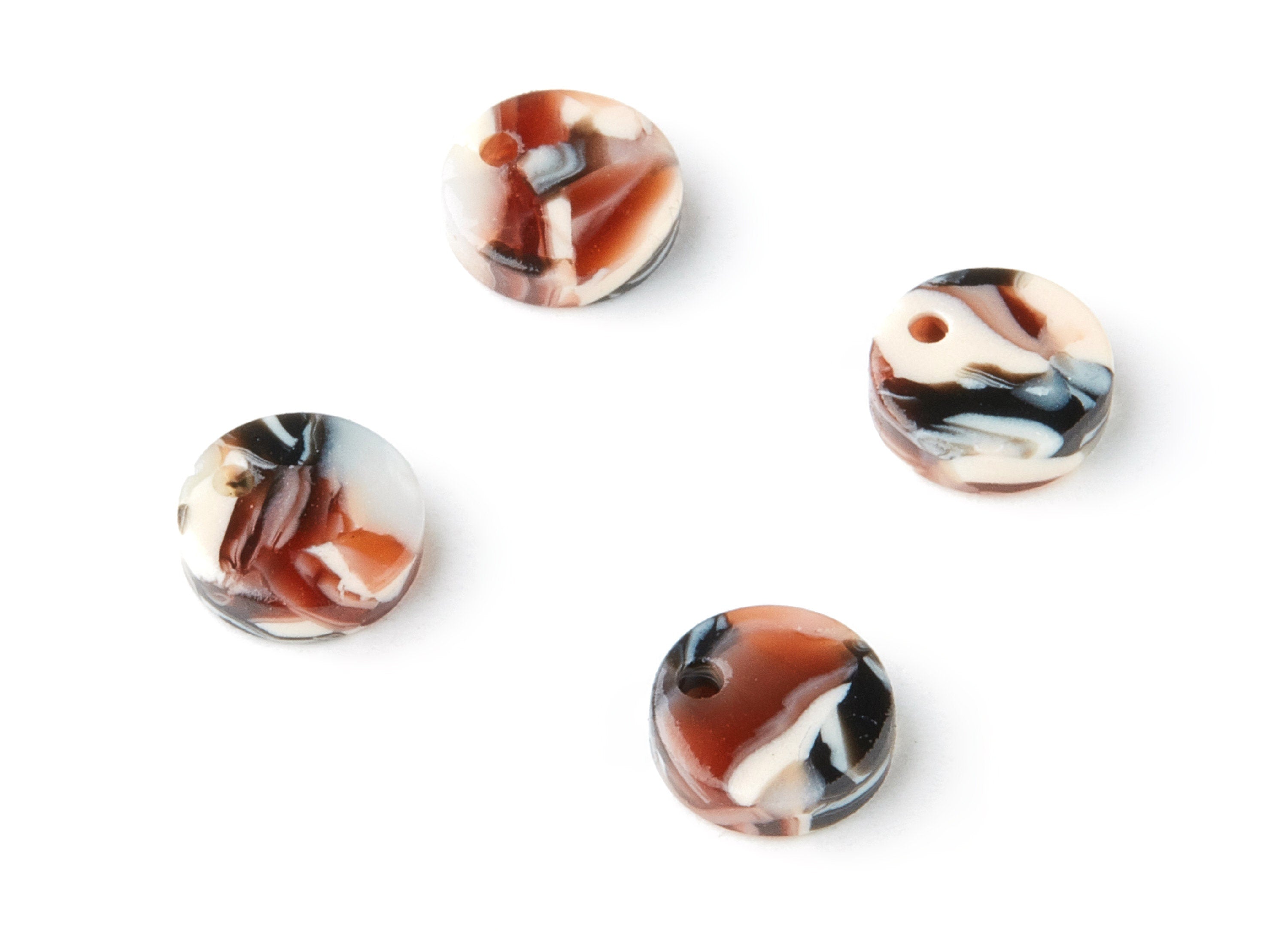 Acetate Coin Earring Charms - Acrylic Coin Pendant - Earring Findings - Jewelry Supplies - Color Code:A51 - 9x9x2.55mm - AC1151Q - DOMEDBAZAAR
