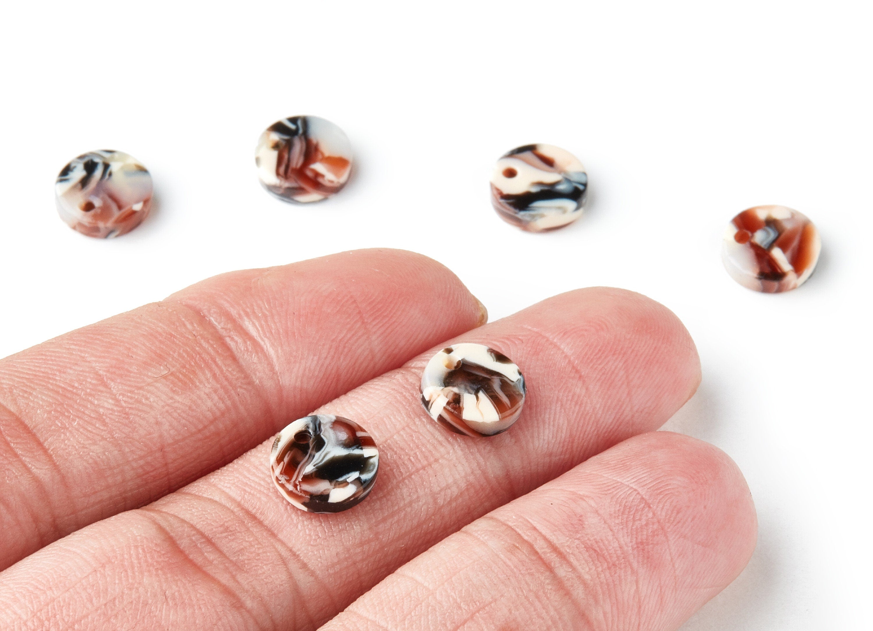 Acetate Coin Earring Charms - Acrylic Coin Pendant - Earring Findings - Jewelry Supplies - Color Code:A51 - 9x9x2.55mm - AC1151Q - DOMEDBAZAAR