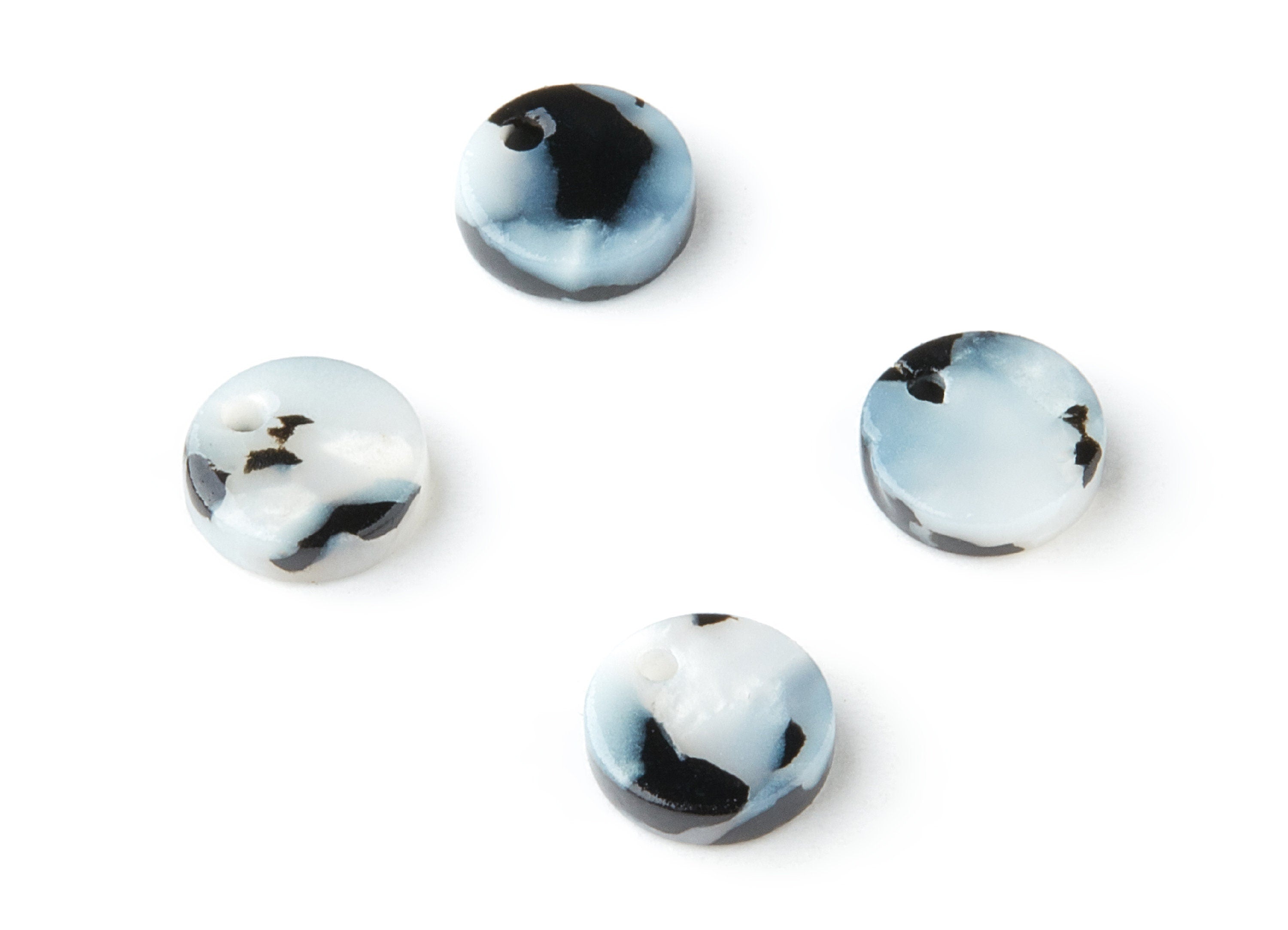 Acetate Round Earring Charms - Acrylic Coin Pendant - Earring Findings - Jewelry Supplies - Color Code:A15 - 9x9x2.55mm - AC1151W - DOMEDBAZAAR