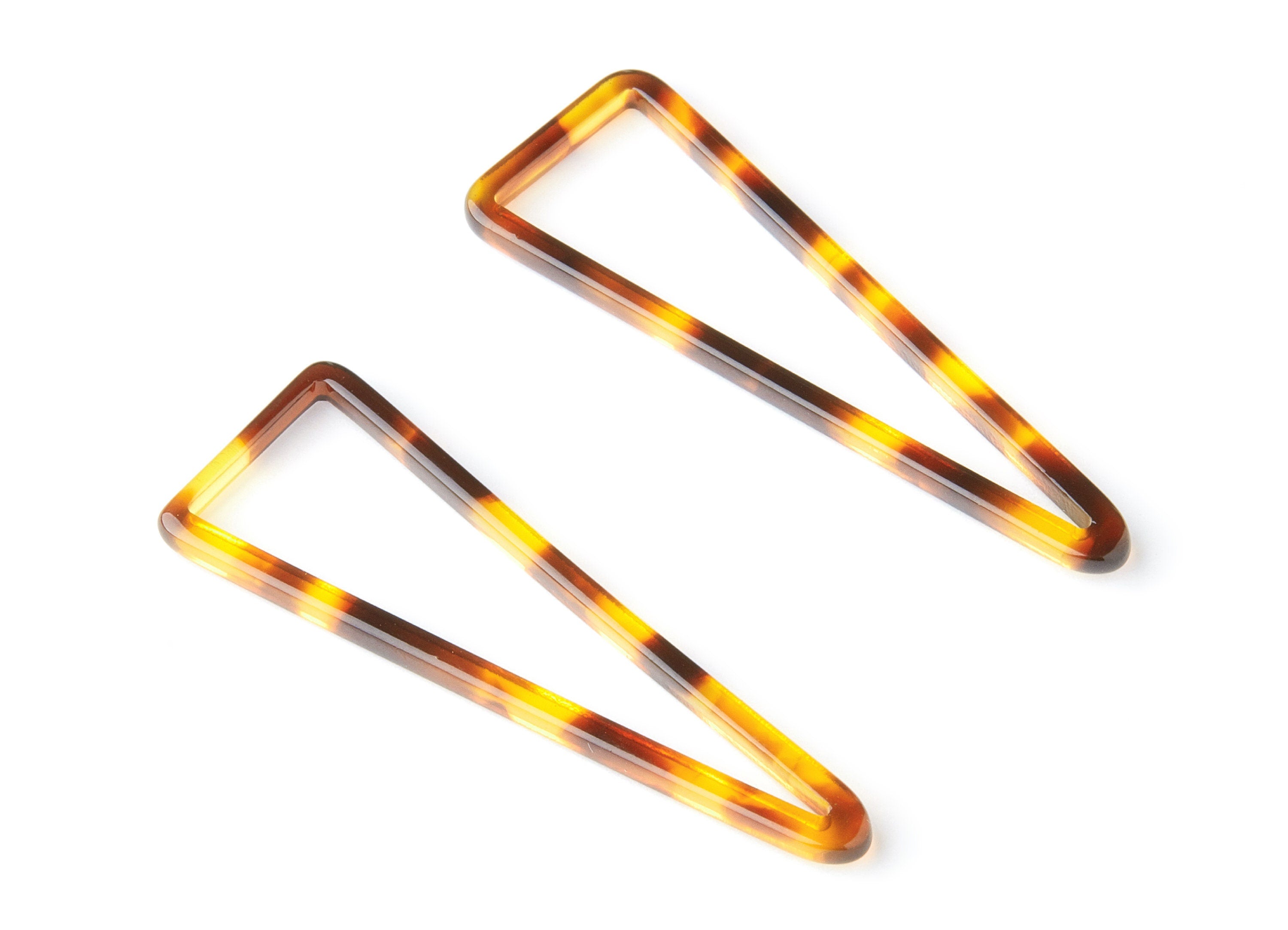 Acetate Acrylic Earring Charm - Tortoise Shell Earrings - Triangle Pendant - Jewelry Supplies - Color Code: A05 - 55.5x18.65x2.6mm - AC1358S - DOMEDBAZAAR