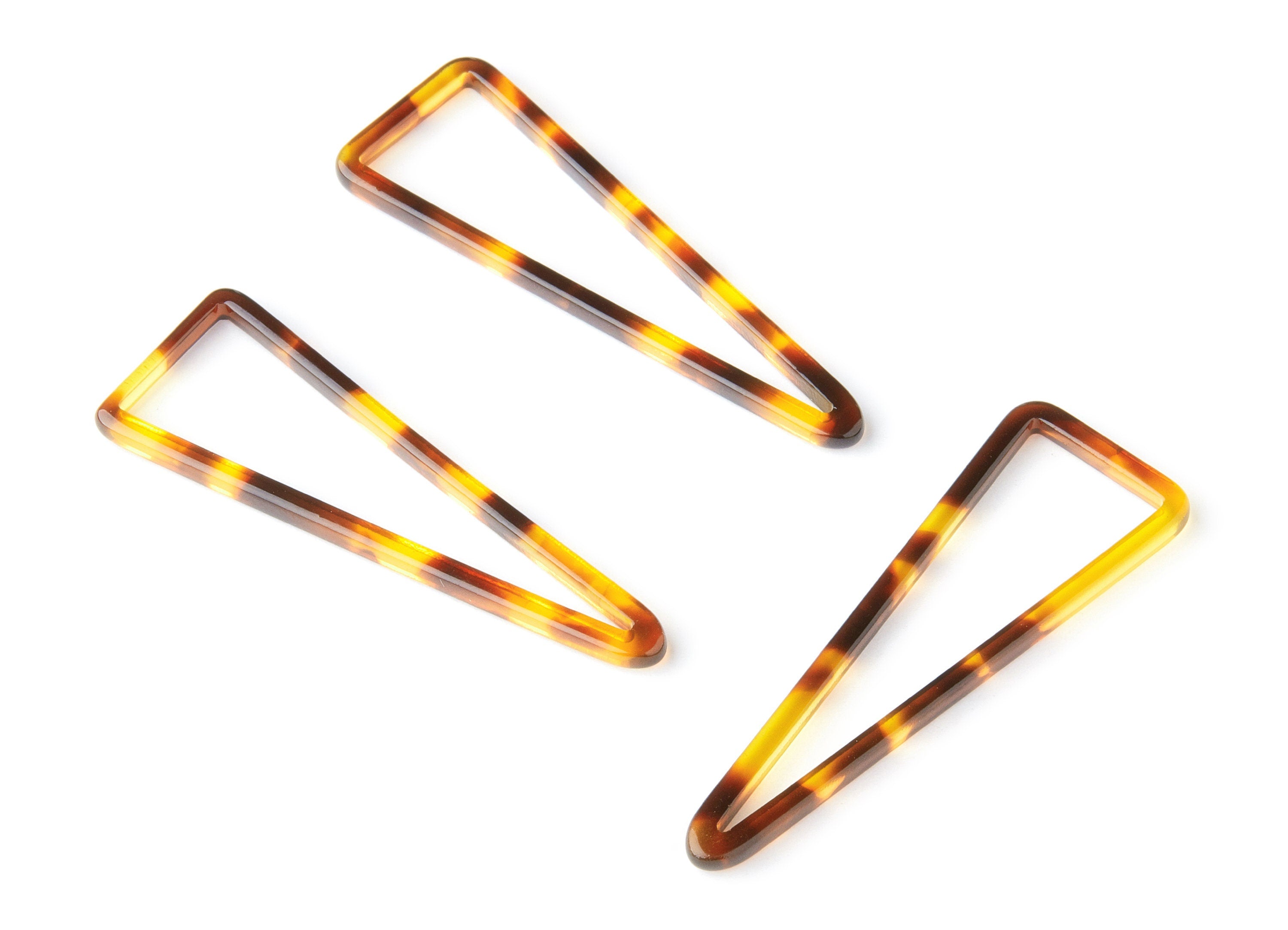 Acetate Acrylic Earring Charm - Tortoise Shell Earrings - Triangle Pendant - Jewelry Supplies - Color Code: A05 - 55.5x18.65x2.6mm - AC1358S - DOMEDBAZAAR