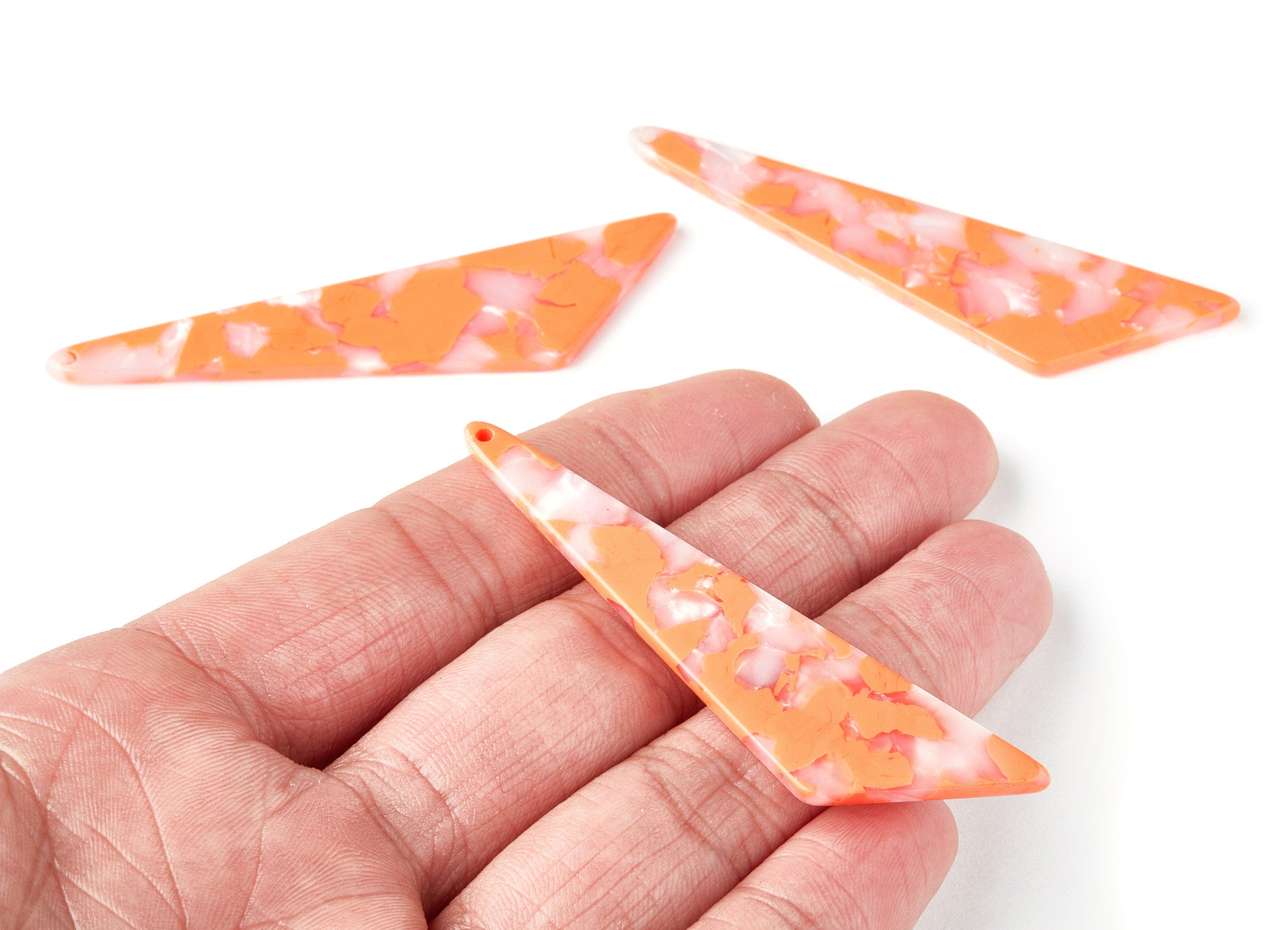 Acetate Triangle Earring Charms - Triangle Pendant - Earring Findings - Jewelry Supplies - Color Code: A39 - 68.73x16.16x2.56mm - AC1367B - DOMEDBAZAAR