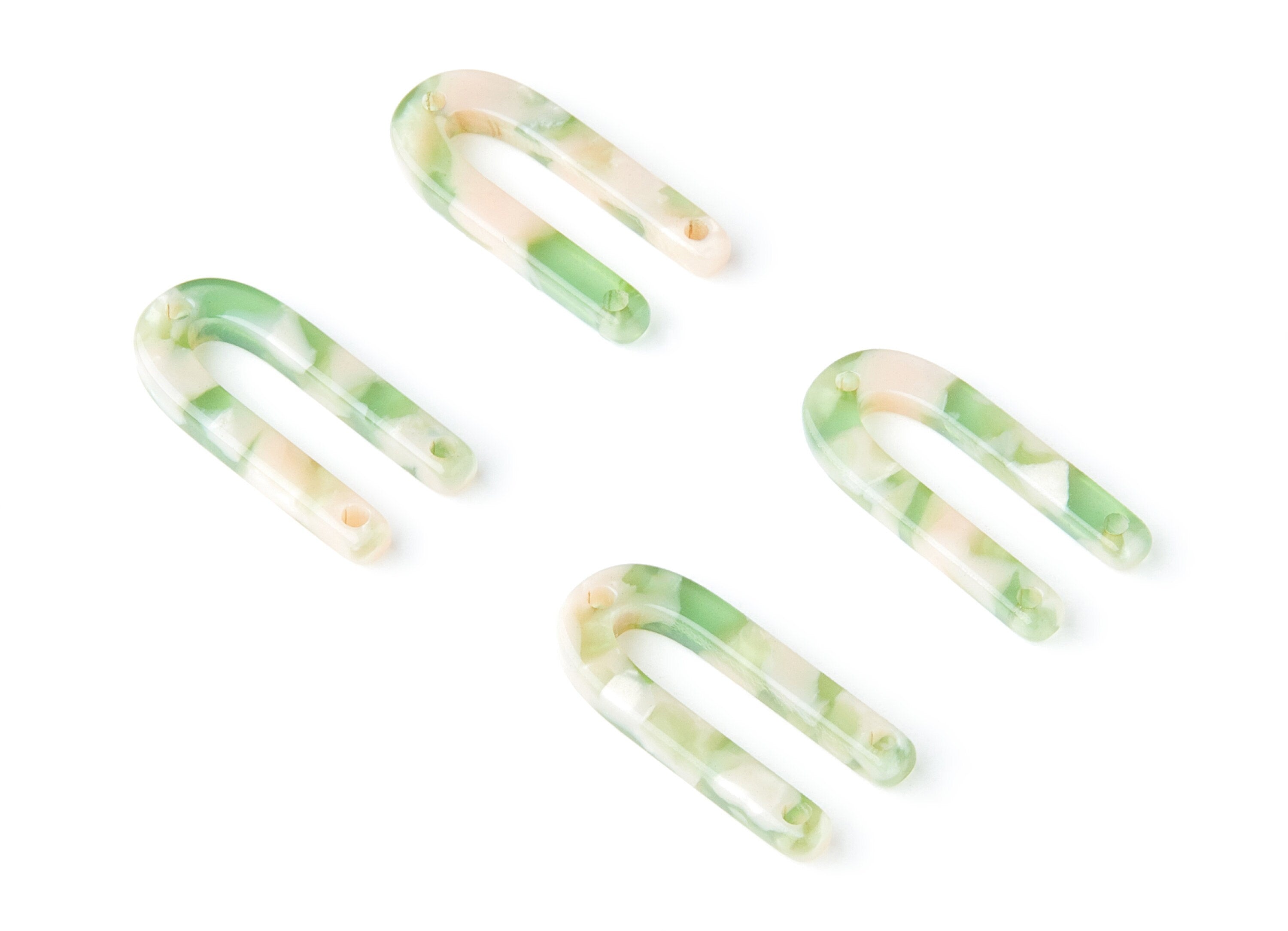 Acetate U Earring Charms - U Shaped Pendant - 3 Holes - Earring Findings - Jewelry Supplies - Color Code: A38 - 25.65x11.6x2.54mm - AC1377L - DOMEDBAZAAR