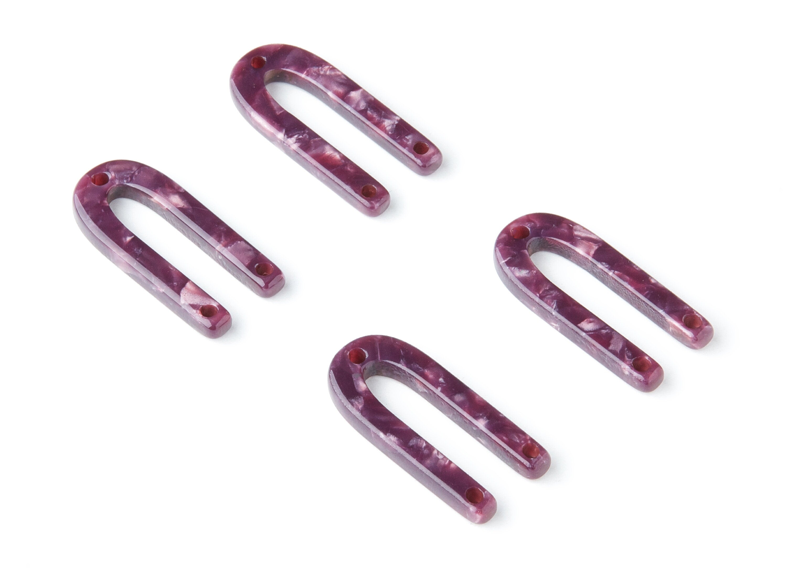 Acetate U Earring Charms Whit 3 Holes - U Pendant - Earring Findings - Jewelry Supplies - Color Code: A41 - 25.65x11.6x2.54mm - AC1377K - DOMEDBAZAAR