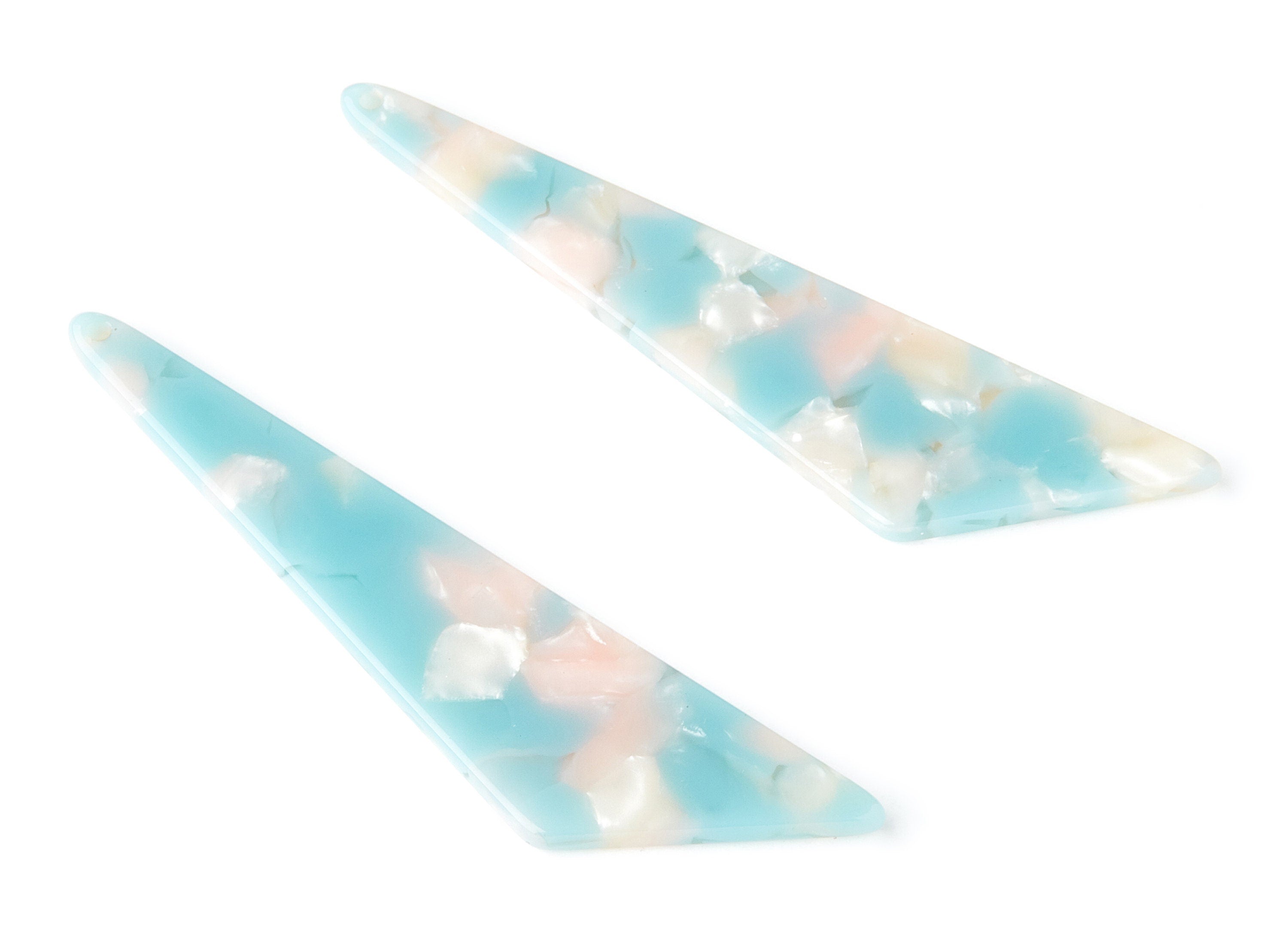 Acetate Triangle Earring Charm - Acrylic Triangle Pendant - Earring Findings - Jewelry Supplies - Color Code: A36 - 68x16.2x2.6mm - AC1367N - DOMEDBAZAAR