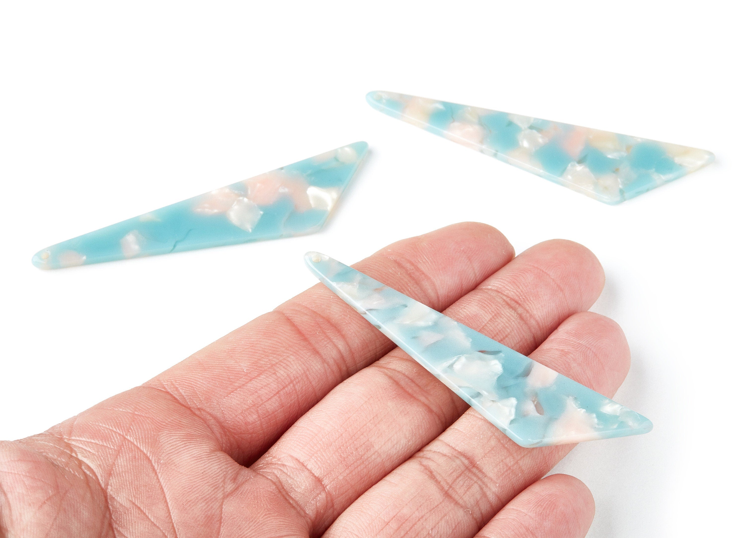 Acetate Triangle Earring Charm - Acrylic Triangle Pendant - Earring Findings - Jewelry Supplies - Color Code: A36 - 68x16.2x2.6mm - AC1367N - DOMEDBAZAAR