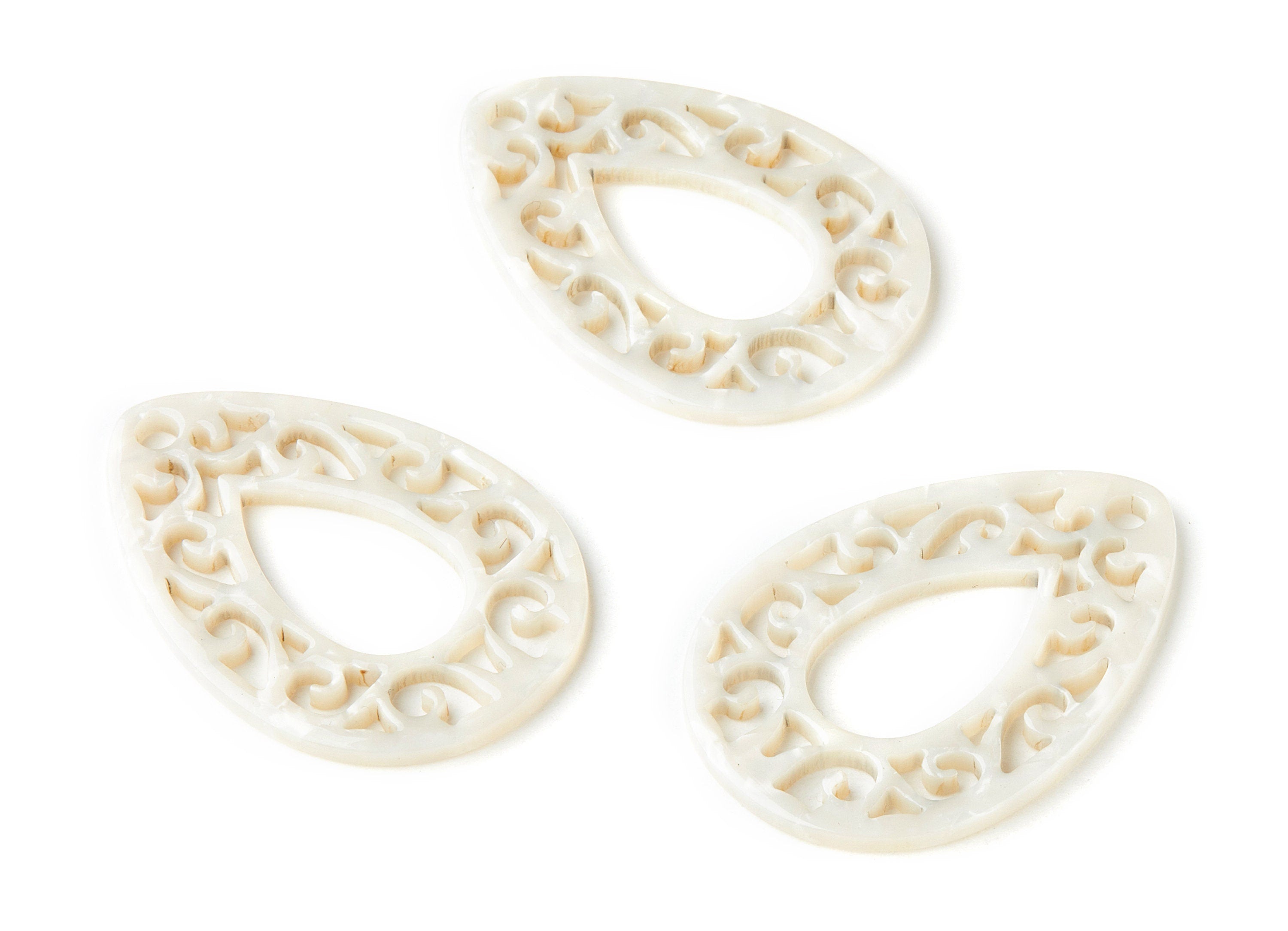 Acetate Teardrop Earring Charms - Teardrop Pendant - Earring Findings - Jewelry Supplies - Color Code:A33 - 49.43x34.76x2.5mm - AC1320B - DOMEDBAZAAR