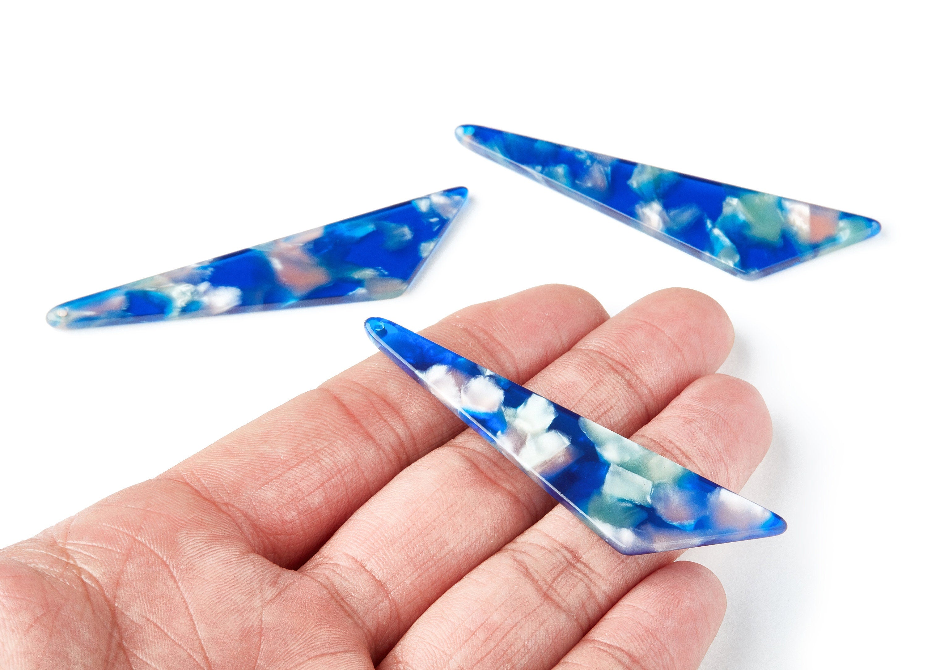 Acetate Triangle Earring Charms - Triangle Pendant - Earring Findings - Jewelry Supplies- Color Code: A37 - 68.73x16.16x2.56mm - AC1367T - DOMEDBAZAAR