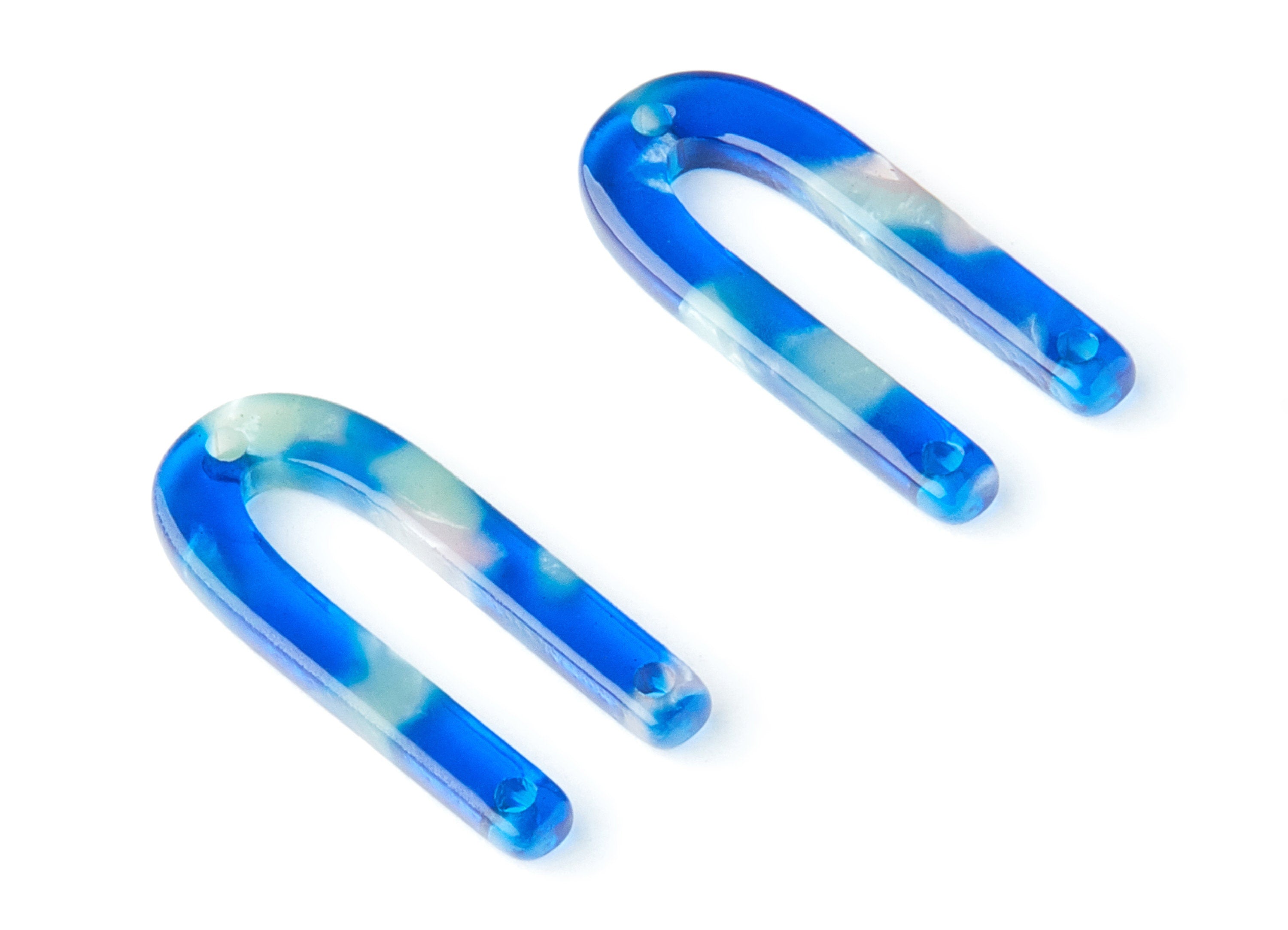Acetate U Earring Charms - Acrylic U Pendant - 3 Holes - Earring Findings - Jewelry Supplies - Color Code: A37 - 25.65x11.6x2.54mm - AC1377G - DOMEDBAZAAR