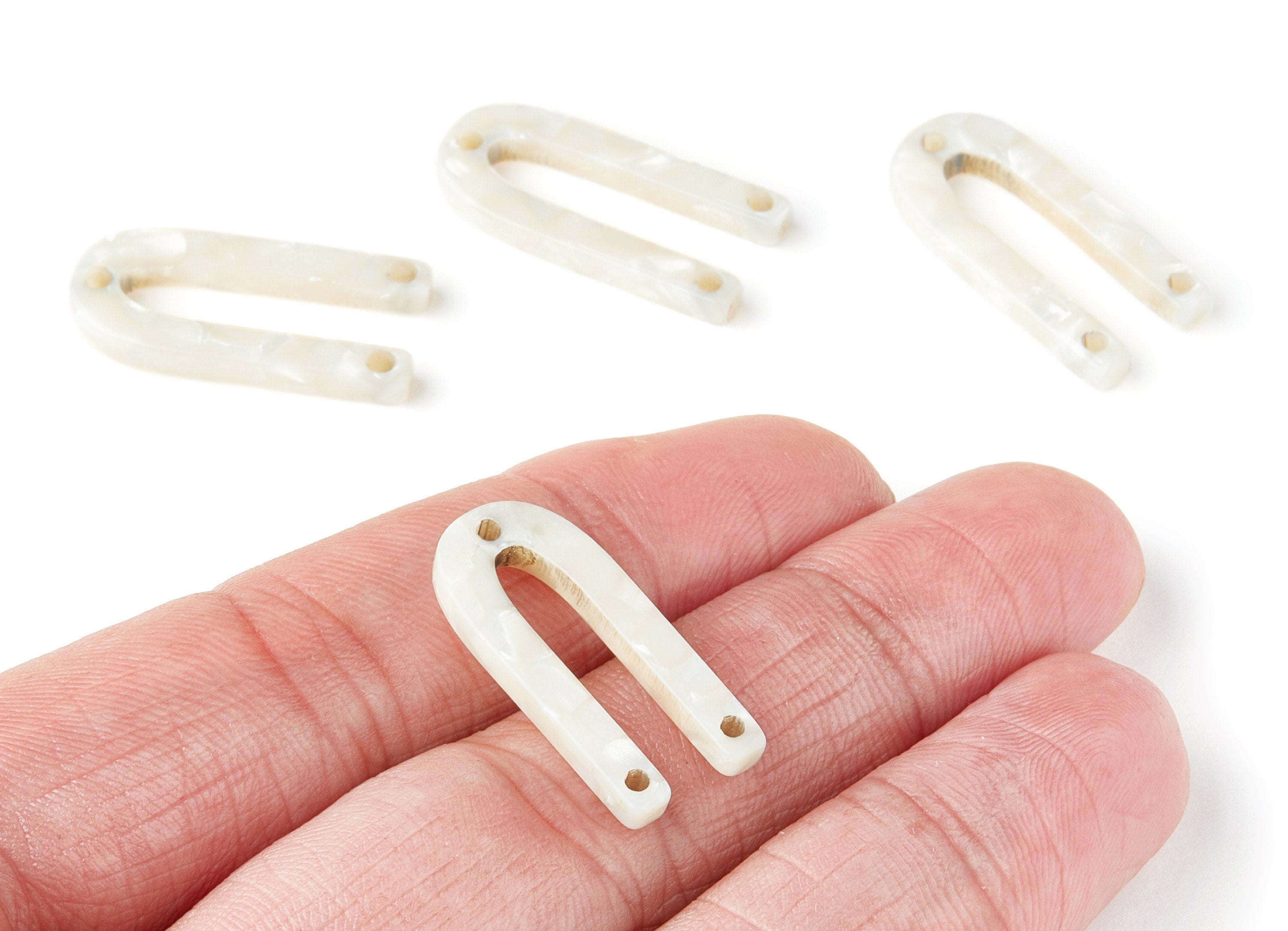 Acetate U Earring Charms - 3 Holes - U Shaped Pendant - Earring Findings - Jewelry Supplies - Color Code: A33 - 25.65x11.6x2.54mm - AC1377U - DOMEDBAZAAR