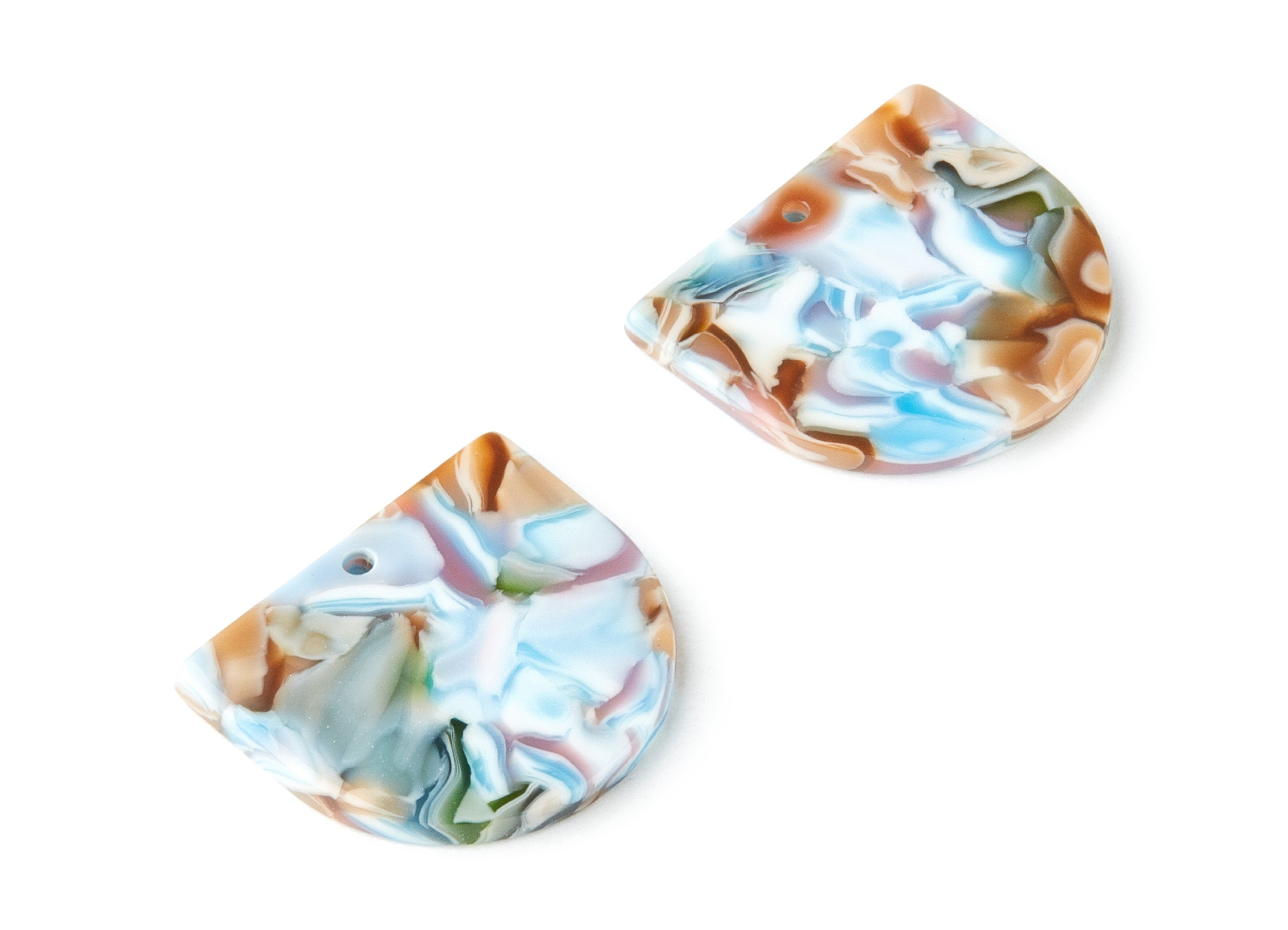 Acetate D Earring Charms - D Shaped Pendant - Earring Findings - Jewelry Supplies - Color Code:A240 - 27.83x24.65x2.64mm - AC1322A - DOMEDBAZAAR