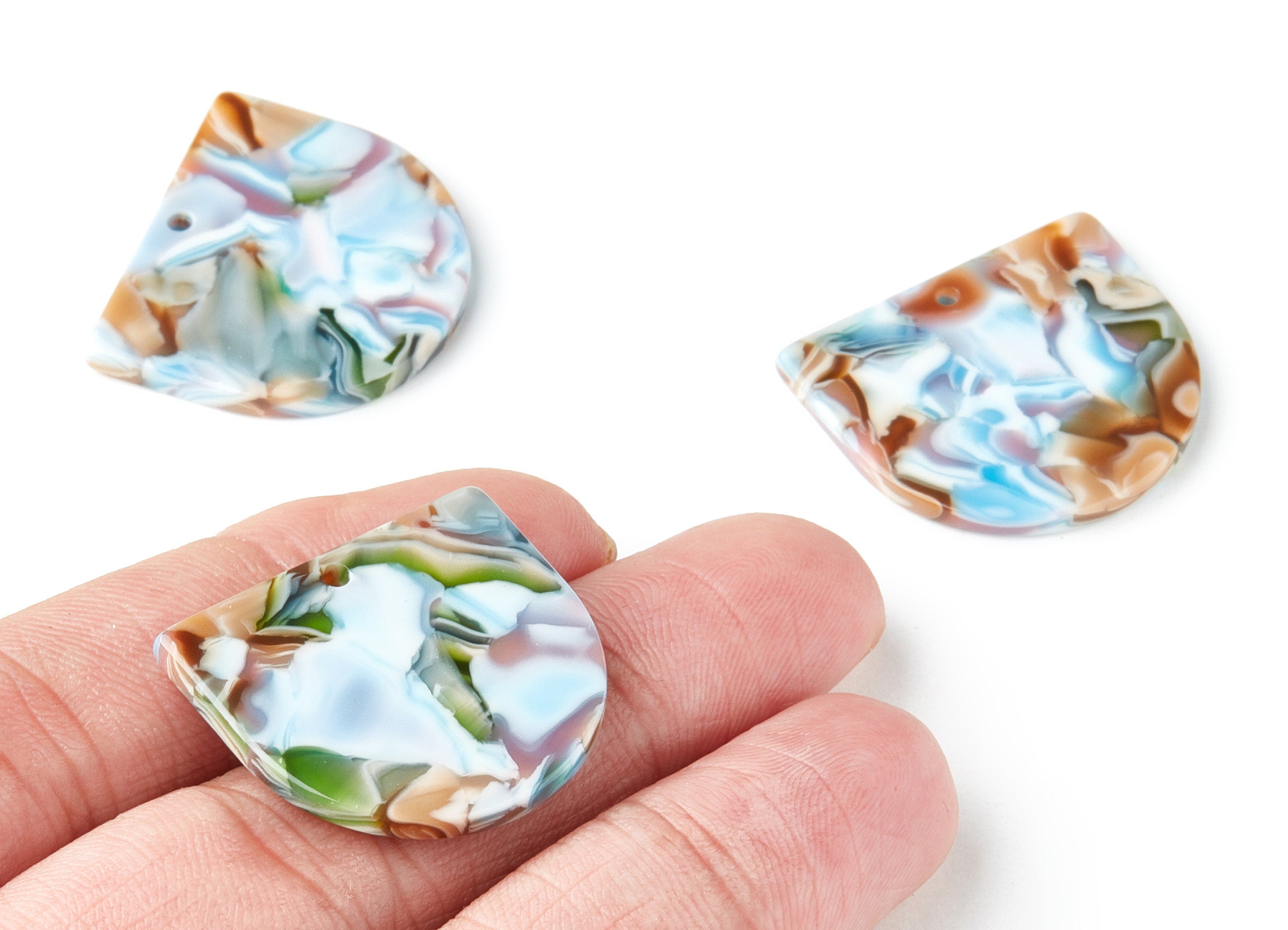 Acetate D Earring Charms - D Shaped Pendant - Earring Findings - Jewelry Supplies - Color Code:A240 - 27.83x24.65x2.64mm - AC1322A - DOMEDBAZAAR