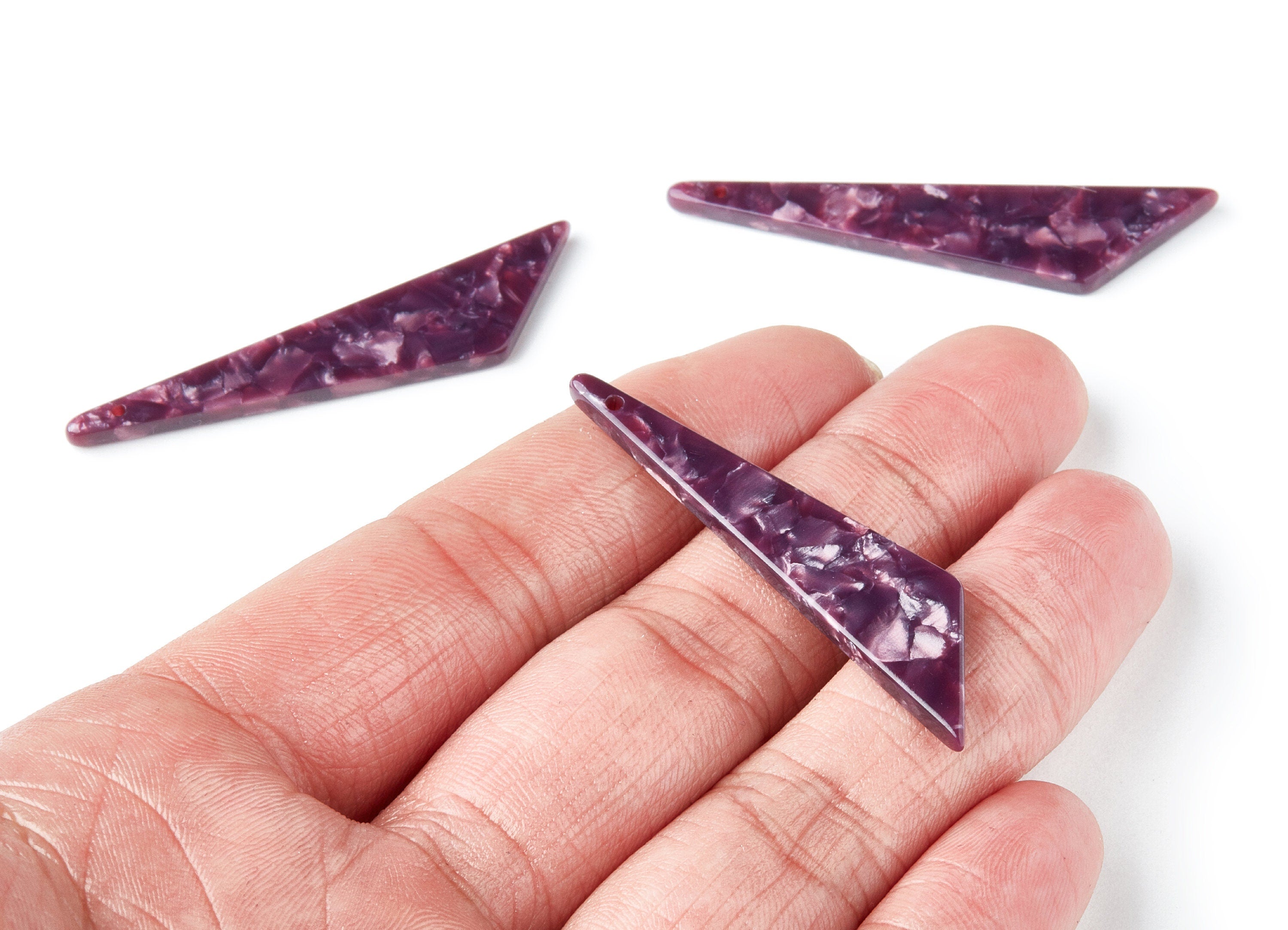 Acetate Triangle Earring Charm - Triangle Pendant - Earring Findings - Jewelry Supplies - Color Code: A41 - 51.44x11.42x2.81mm - AC1352F - DOMEDBAZAAR