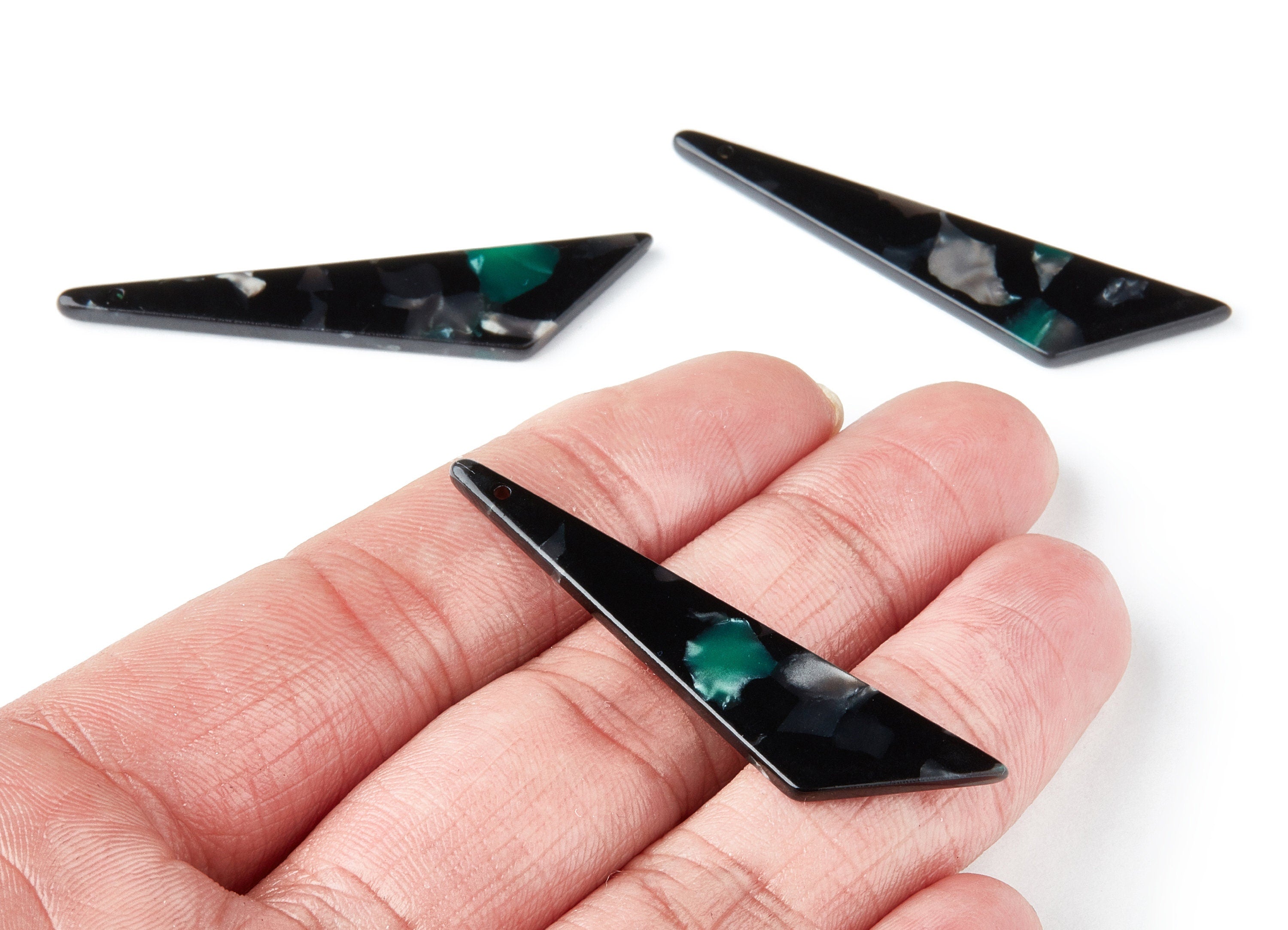 Acetate Triangle Earring Charm - Triangle Pendant - Earring Findings - Jewelry Supplies - Color Code: A49 - 51.44x11.42x2.81mm - AC1352H - DOMEDBAZAAR