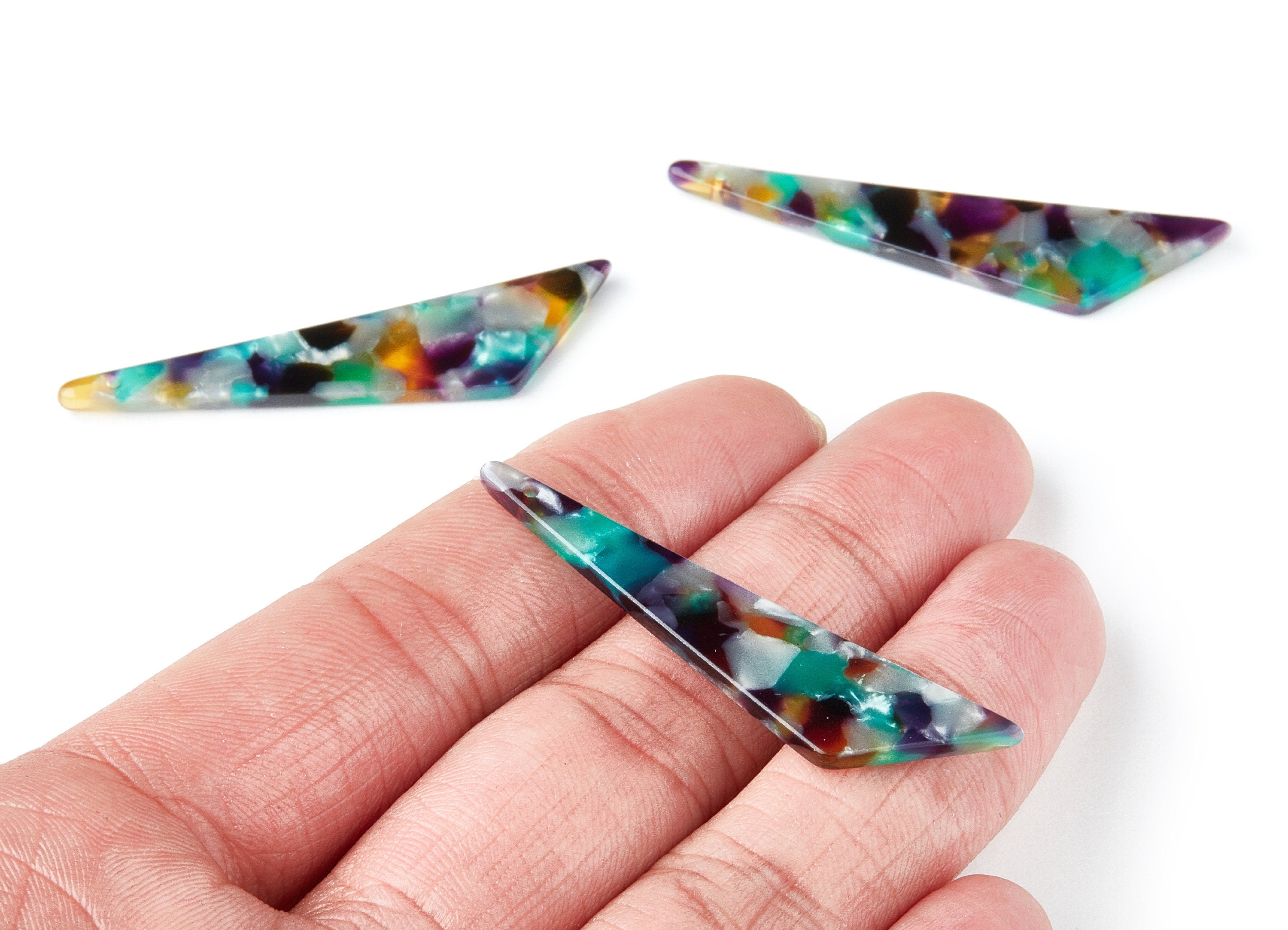 Acetate Triangle Earring Charms - Triangle Pendant - Earring Findings - Jewelry Supplies - Color Code: A50 - 51.44x11.42x2.81mm - AC1352U - DOMEDBAZAAR