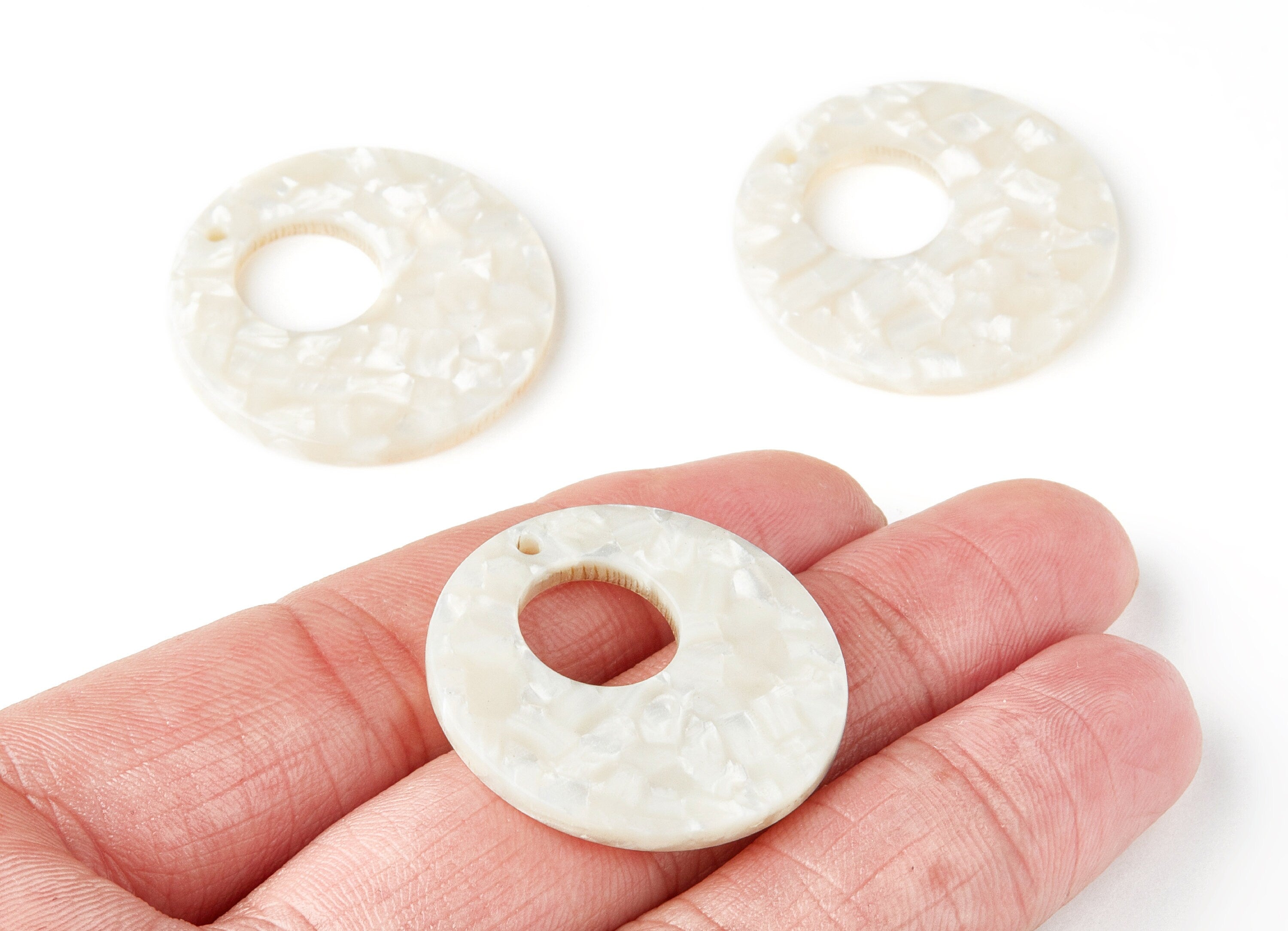 Acetate Circle Earring Charms - Circle Shaped Pendant - Earring Findings - Jewelry Supplies - Color Code: A33 - 31.7x31.7x2.64mm - AC1359L - DOMEDBAZAAR