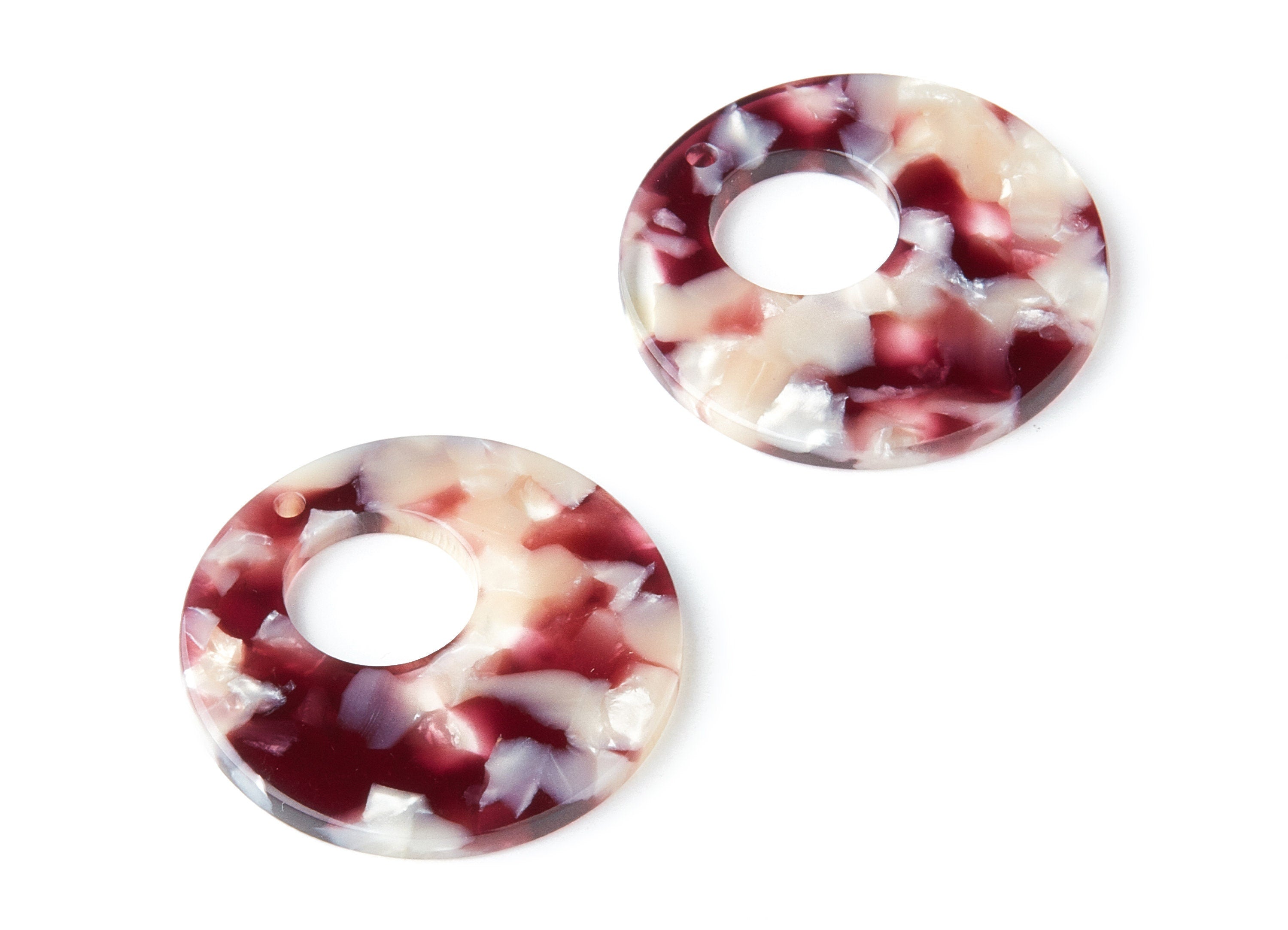 Acetate Circle Earring Charms - Circle Shaped Pendant - Earring Findings - Jewelry Supplies - Color Code: A42 - 31.7x31.7x2.64mm - AC1359C - DOMEDBAZAAR