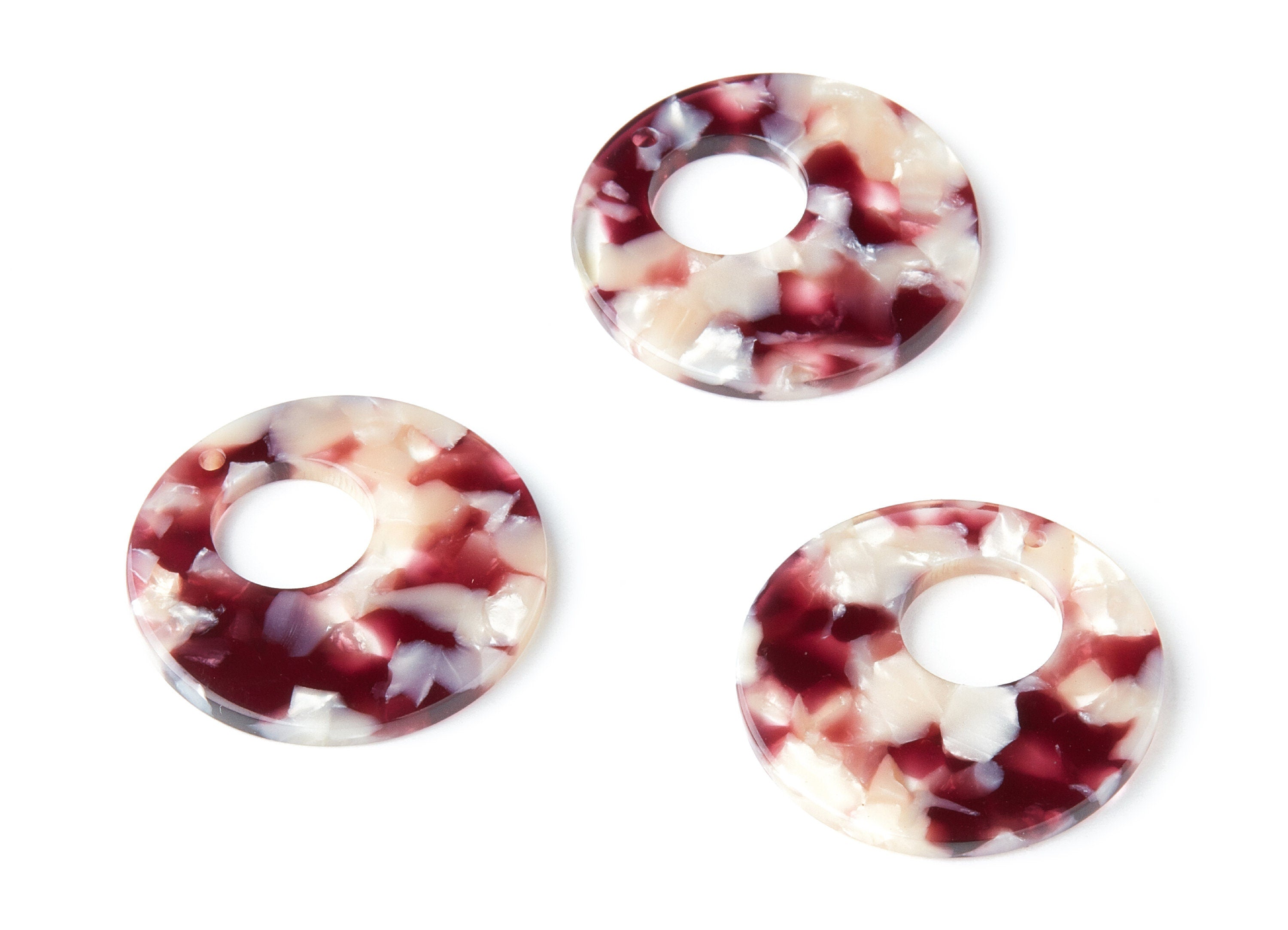 Acetate Circle Earring Charms - Circle Shaped Pendant - Earring Findings - Jewelry Supplies - Color Code: A42 - 31.7x31.7x2.64mm - AC1359C - DOMEDBAZAAR