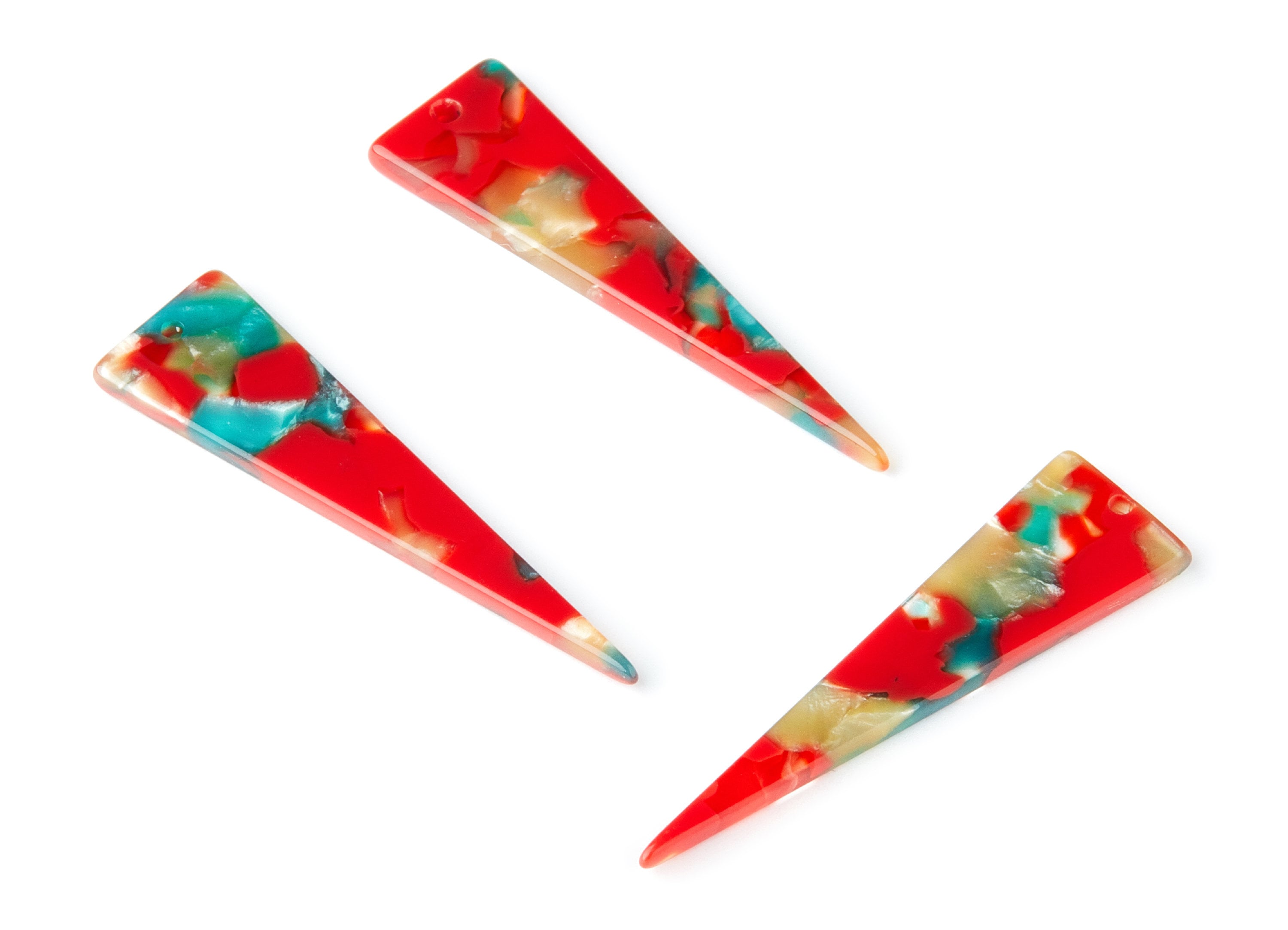 Acetate Acrylic Triangle Earring Charm - Triangle Pendant - Earring Findings - Jewelry Supplies - Color Code: A46 - 49x13.5x2.66mm - AC1370D - DOMEDBAZAAR