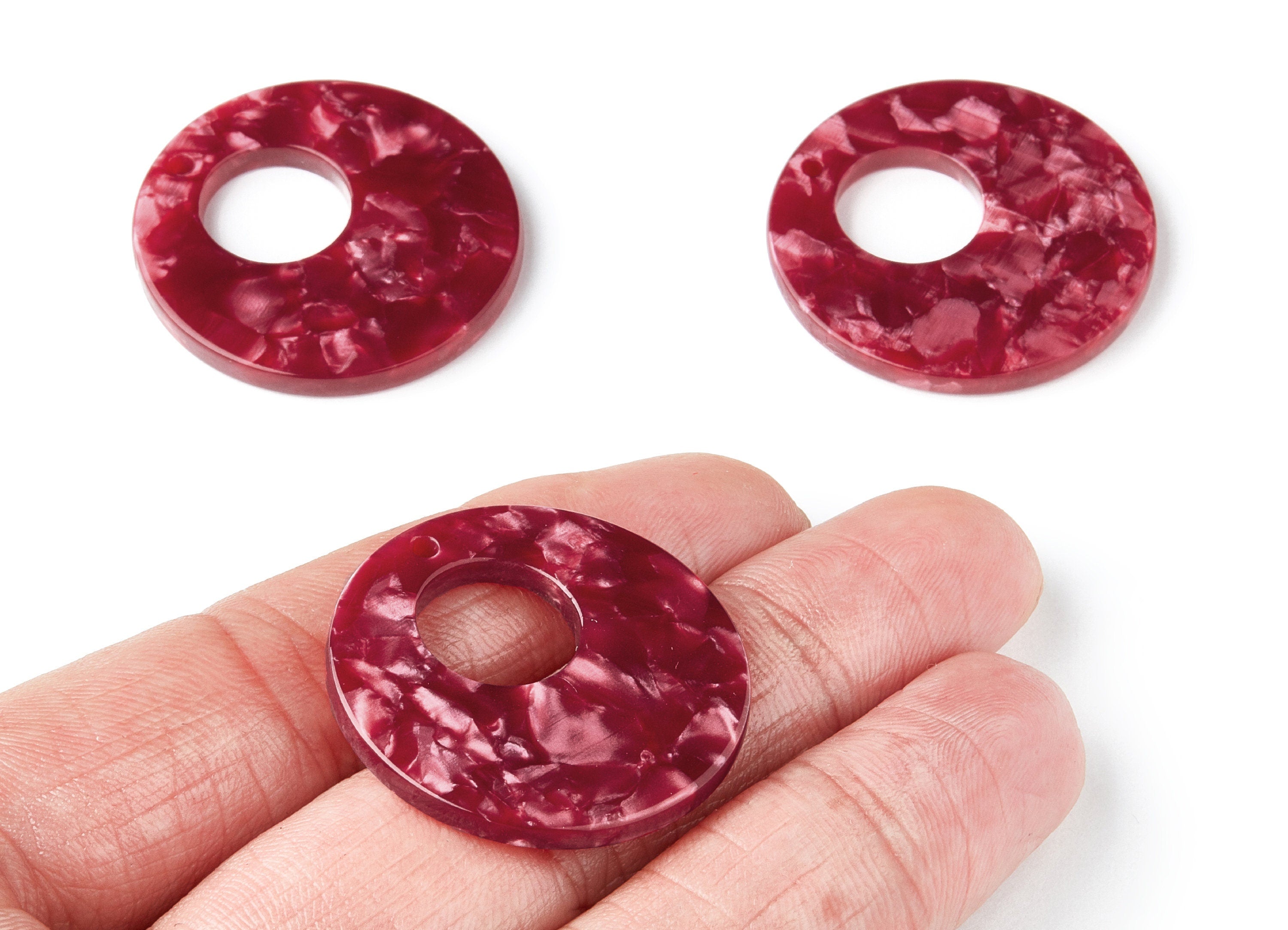 Acetate Circle Earring Charms - Circle Shaped Pendant - Earring Findings - Jewelry Supplies -  Color Code: A47 - 31.7x31.7x2.64mm - AC1359B - DOMEDBAZAAR