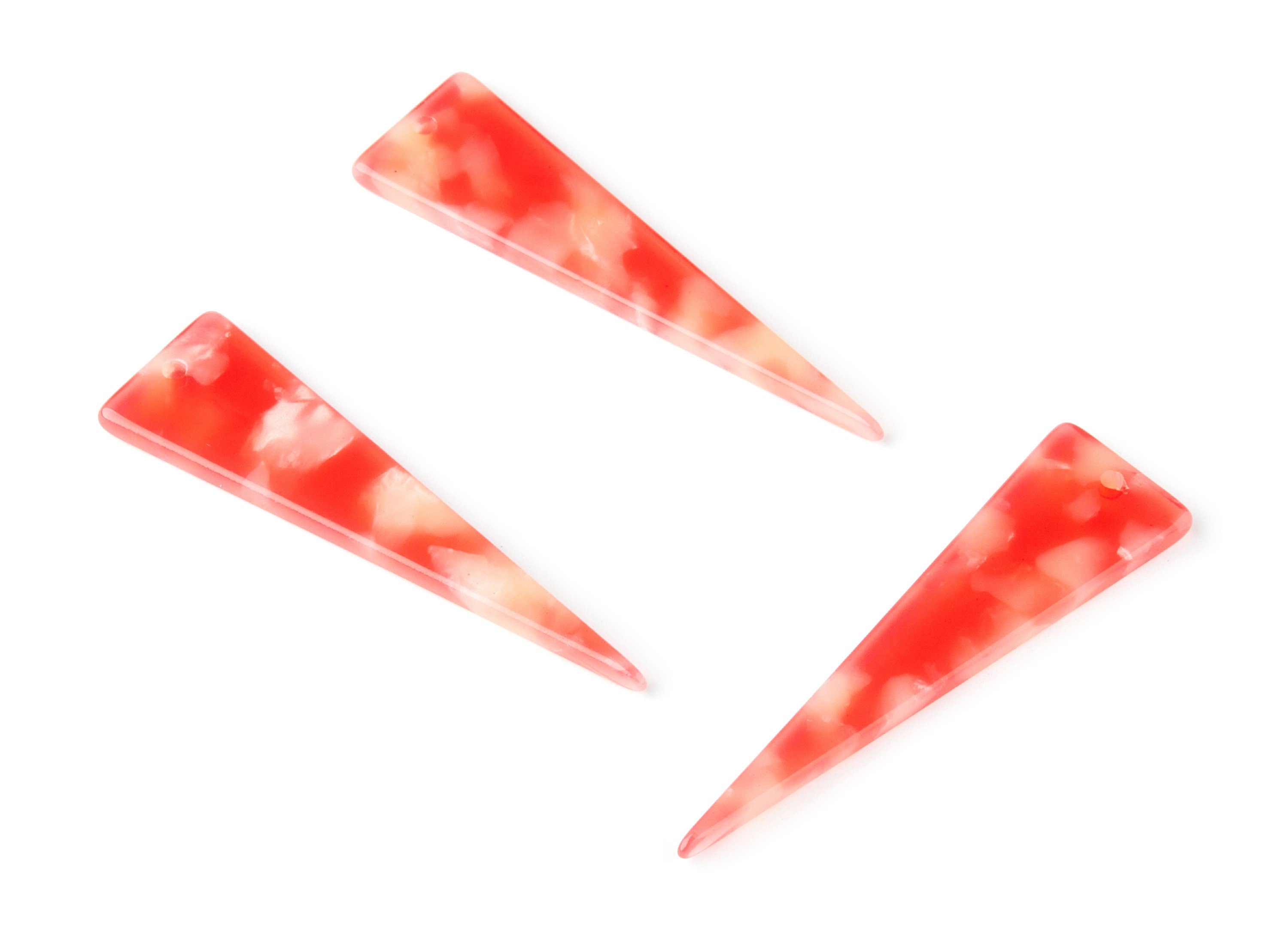 Acetate Triangle Earring Charm - Acrylic Triangle Pendant - Earring Findings - Jewelry Supplies - Color Code: A34 - 49x13.5x2.66mm - AC1370F - DOMEDBAZAAR