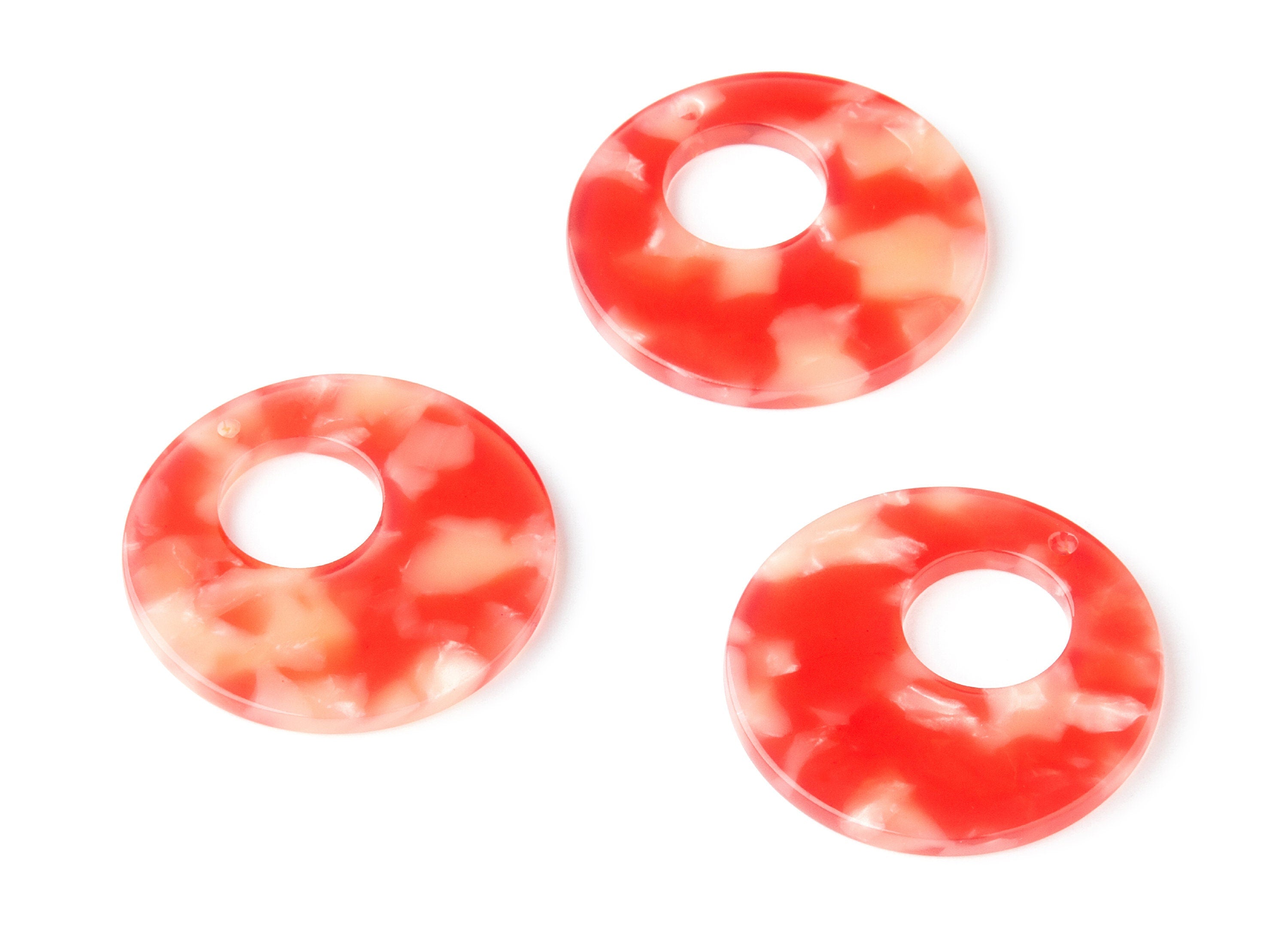 Acetate Circle Earring Charms - Circle Shaped Pendant - Earring Findings - Jewelry Supplies - Color Code: A34 - 31.7x31.7x2.64mm - AC1359H - DOMEDBAZAAR