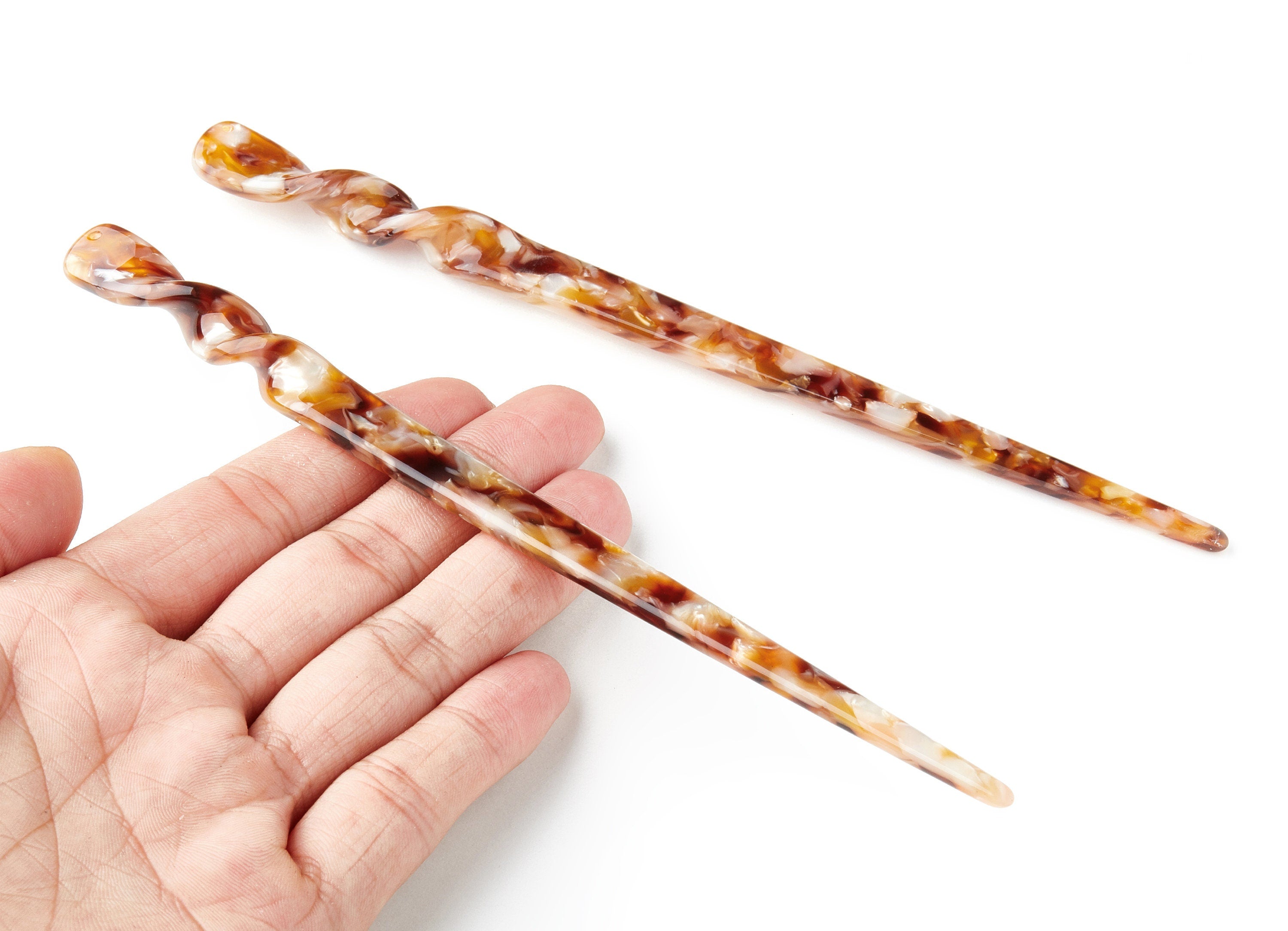 Acrylic Hair Stick Charms - Acrylic Celluloid Acetate - 1 Hole - Stick Shaped Hair Pin  - 18.5x12x4.3mm - AC1401E - DOMEDBAZAAR