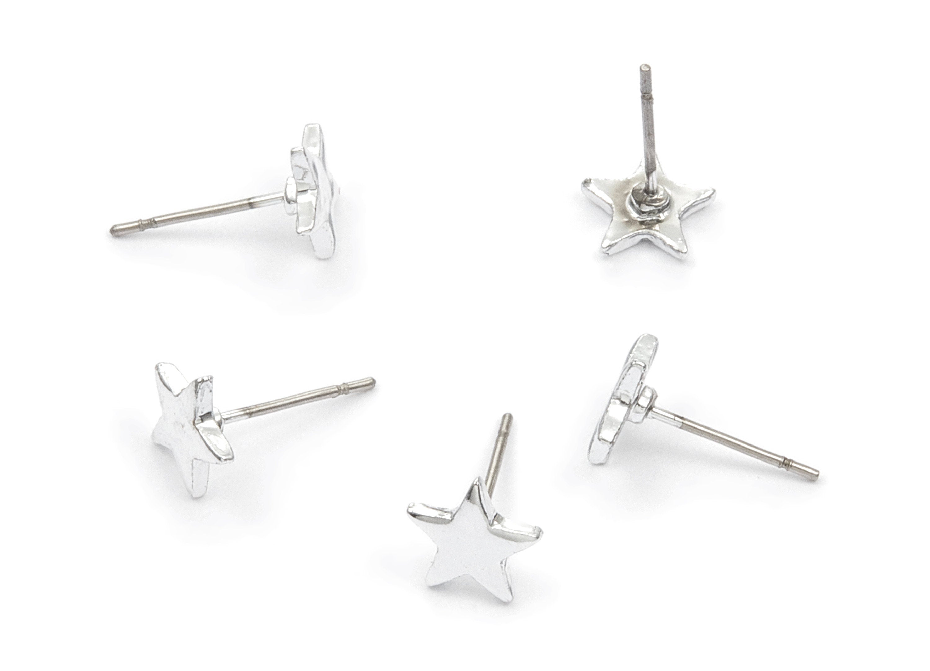 Star Earring Stud - Zinc Alloy Stud - Silver Tone plated - Stainless Steel Stud - Ear Studs - 2,63x7,82x1,25mm - ZZ1191S - DOMEDBAZAAR