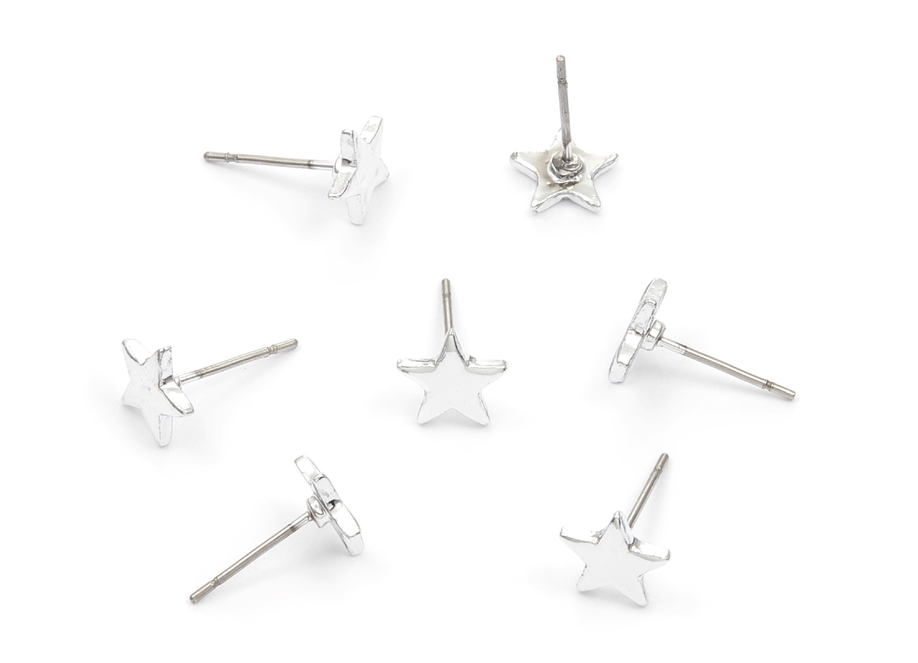 Star Earring Stud - Zinc Alloy Stud - Silver Tone plated - Stainless Steel Stud - Ear Studs - 2,63x7,82x1,25mm - ZZ1191S - DOMEDBAZAAR
