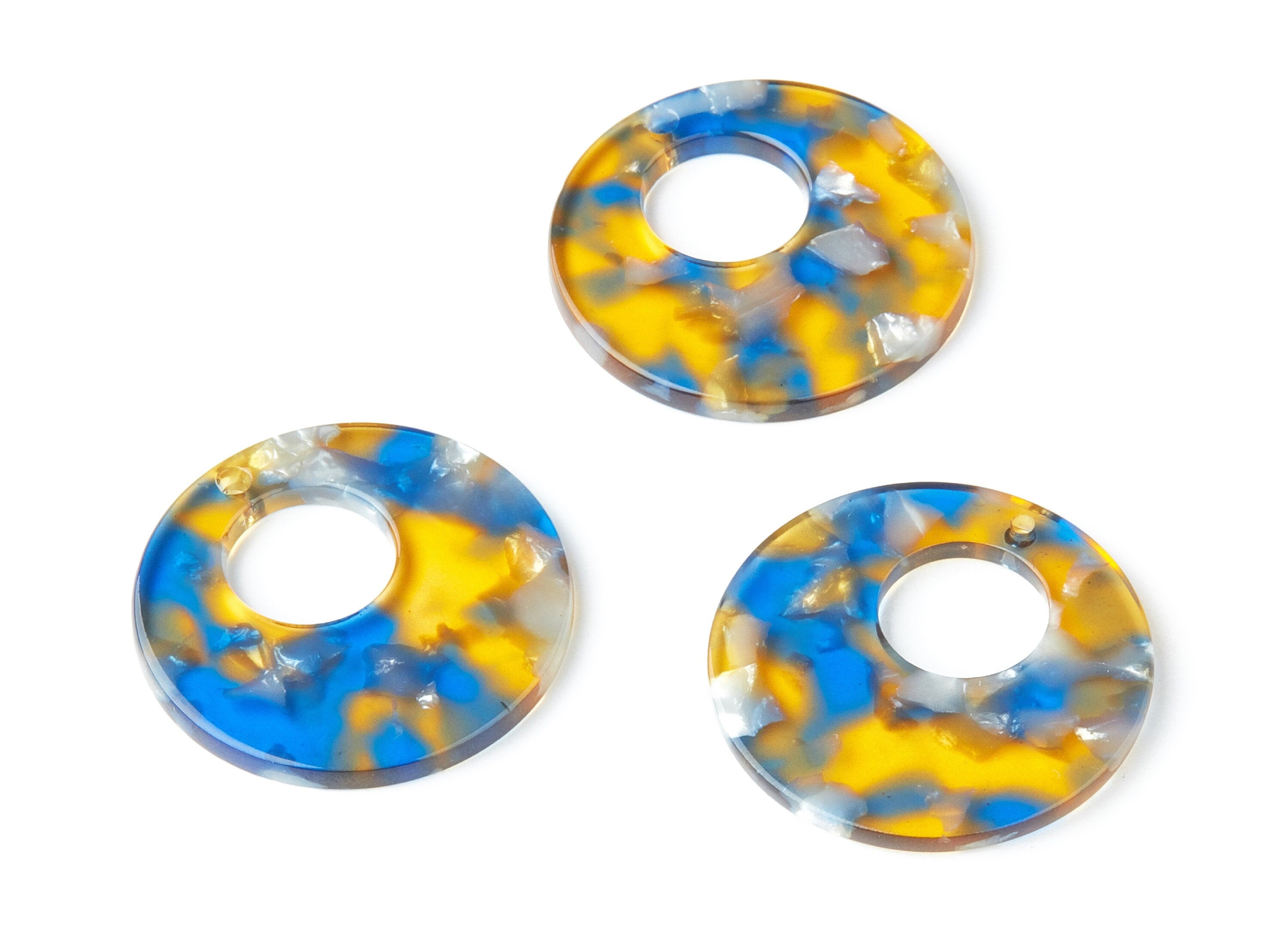 Acetate Circle Earring Charms - Circle Shaped Pendant - Earring Findings - Jewelry Supplies - Color Code: A40 - 31.7x31.7x2.64mm - AC1359P - DOMEDBAZAAR