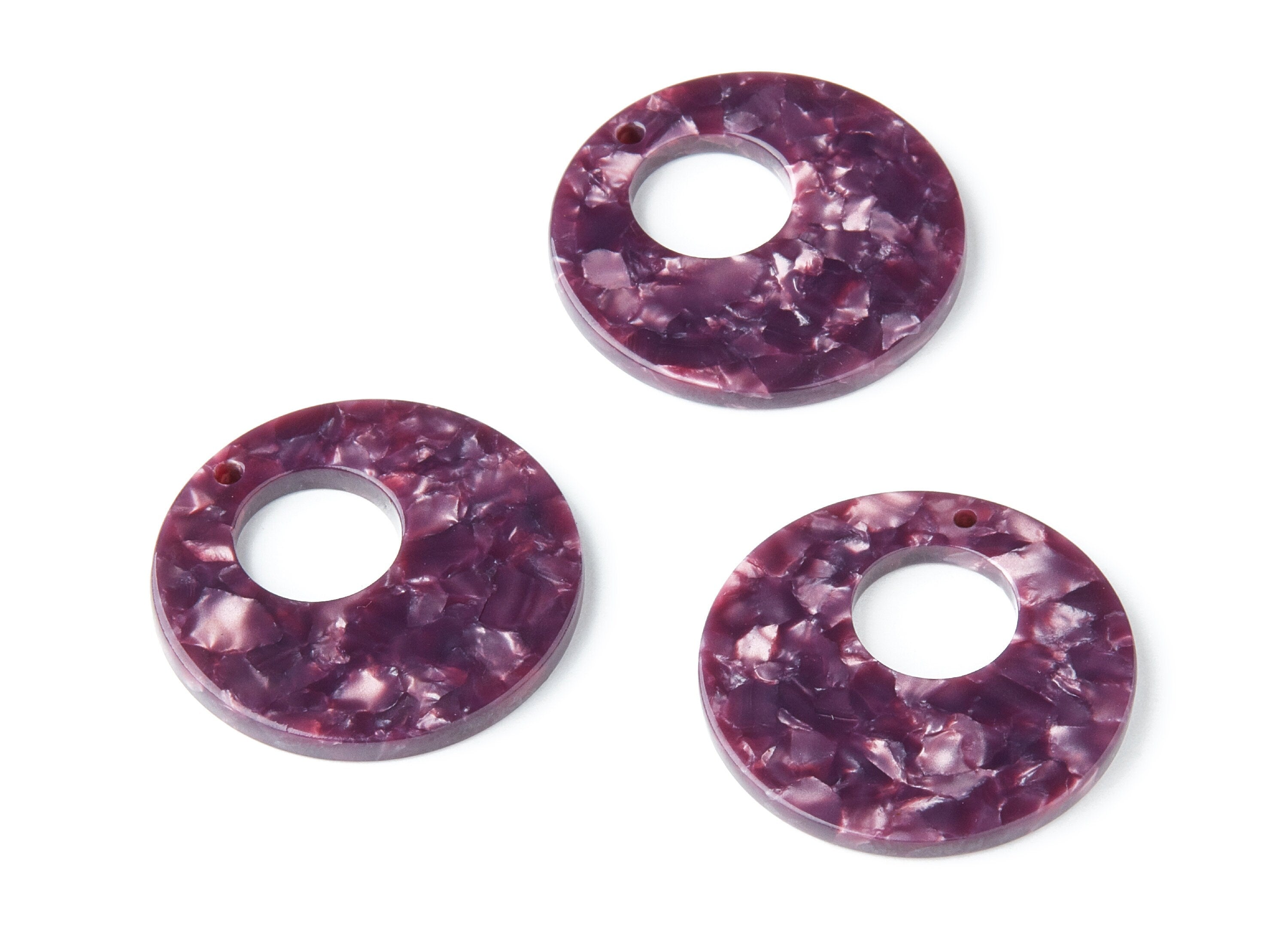 Acetate Circle Earring Charms - Circle Shaped Pendant - Earring Findings - Jewelry Supplies - Color Code: A41 - 31.7x31.7x2.64mm - AC1359K - DOMEDBAZAAR