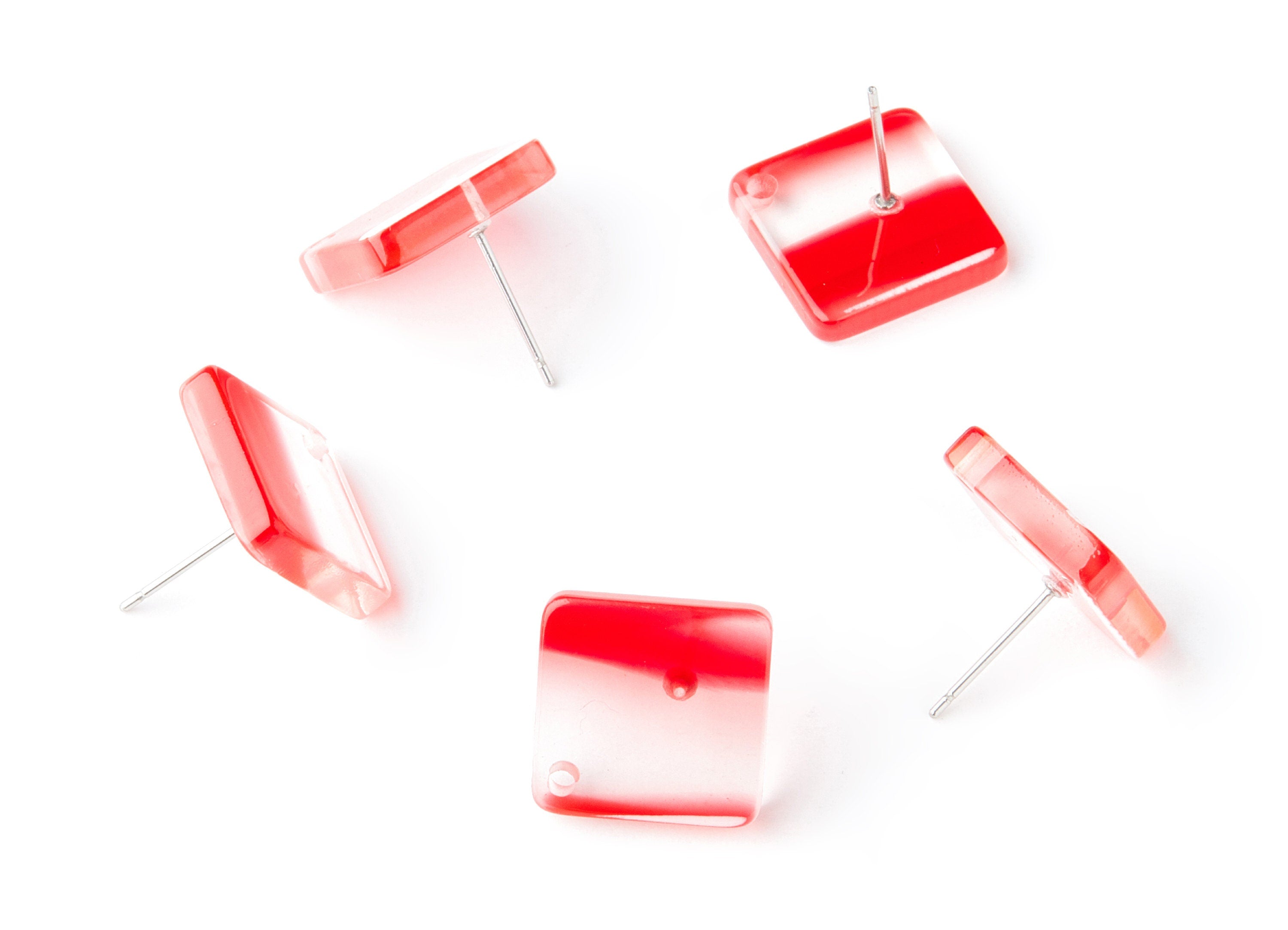 Acrylic Square Earring Post - Square Earring - Earring Post - Jewelry Supplies - Color Code: A171 - 14.55x14.55x2mm - AC1387F - DOMEDBAZAAR