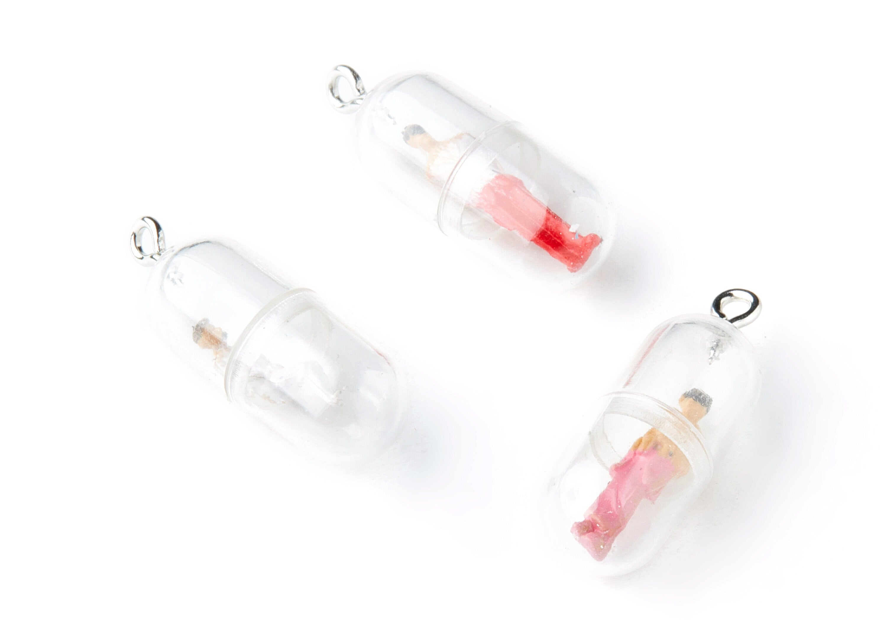 Resin Charms - Bottled Resin Charms - Resin Earrings - 1 Hole - 28.4x10.5x10.5mm - RC1009A - DOMEDBAZAAR